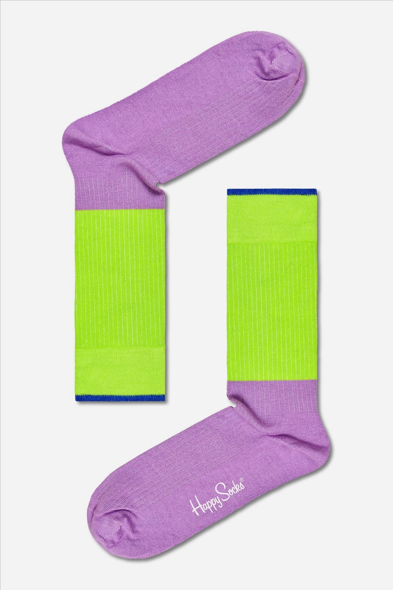 Happy Socks - Paars-groene I Am Blocked sokken, maat: 41-46