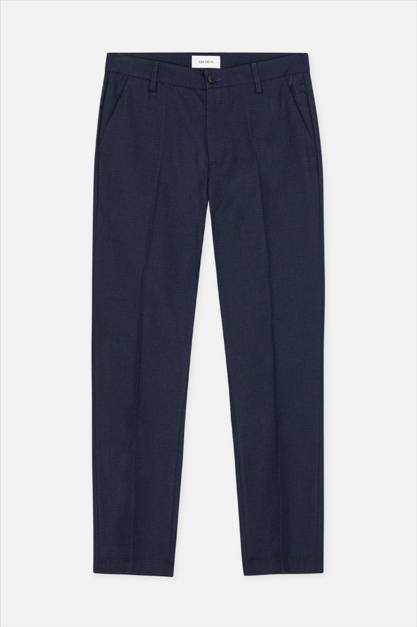 LES DEUX  - Donkerblauwe Como Houndstooth broek