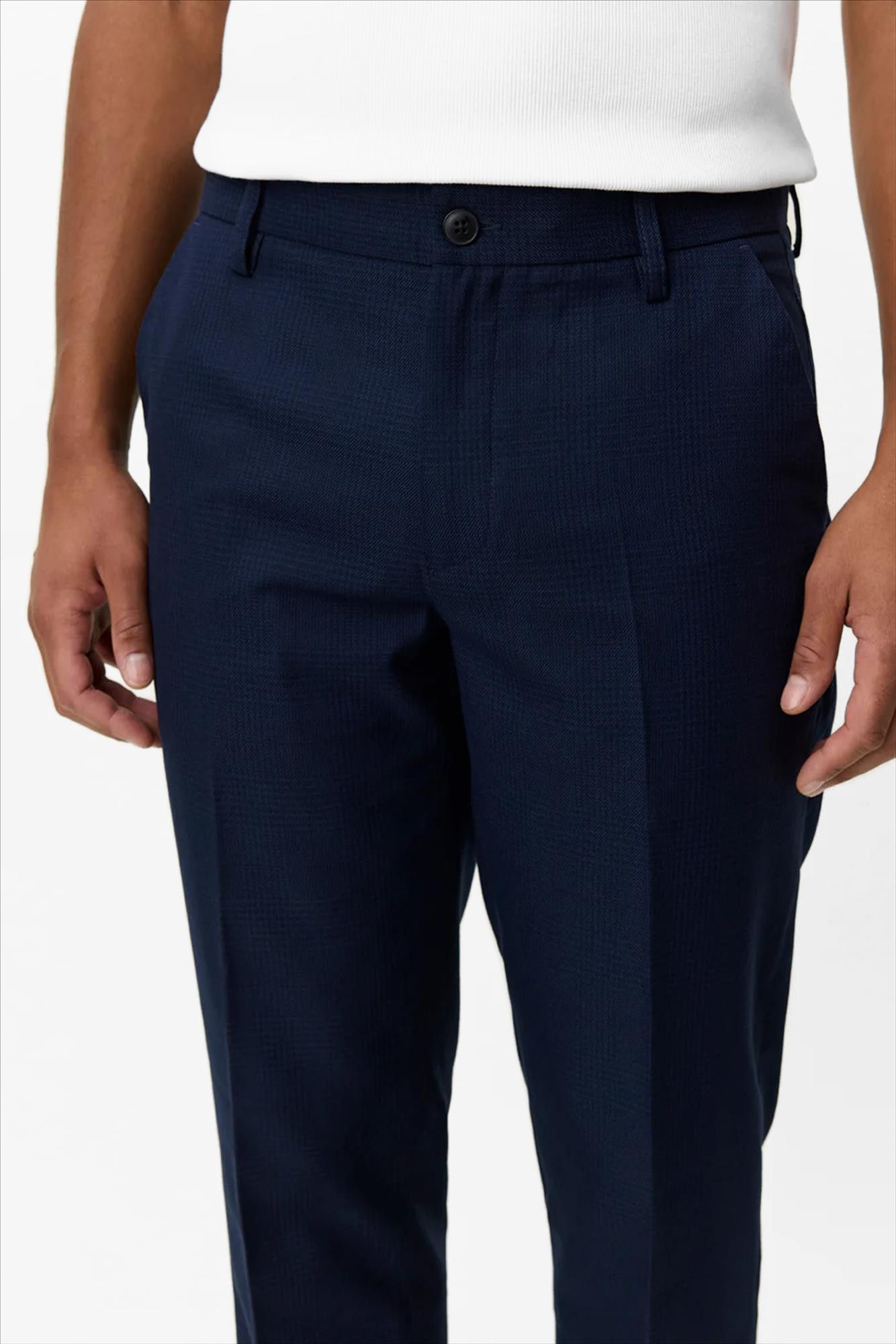 LES DEUX  - Donkerblauwe Como Houndstooth broek