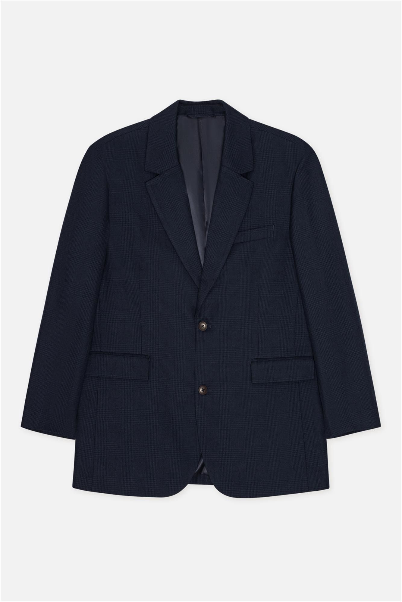 LES DEUX  - Donkerblauwe James Houndstooth blazer