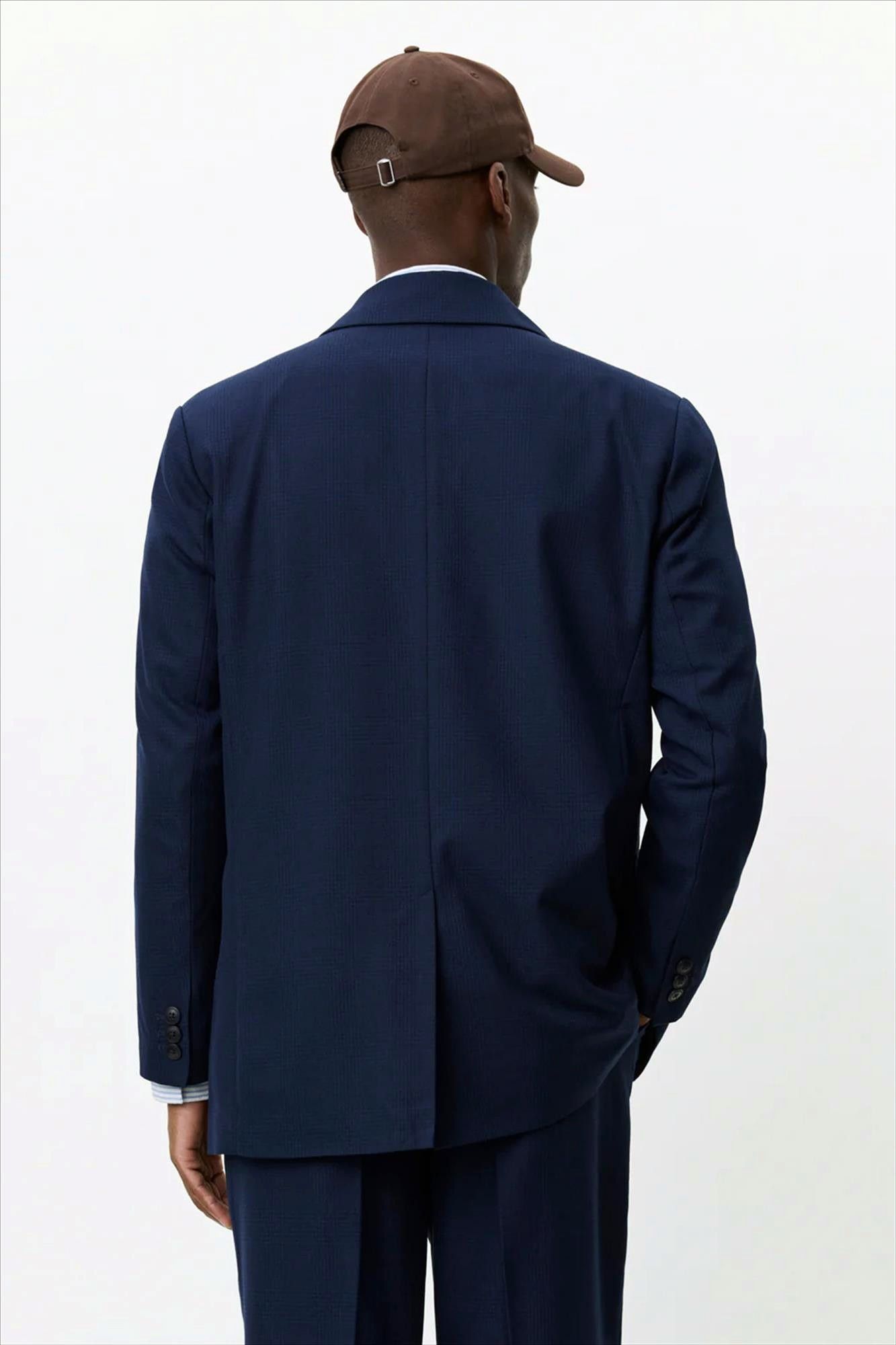 LES DEUX  - Donkerblauwe James Houndstooth blazer