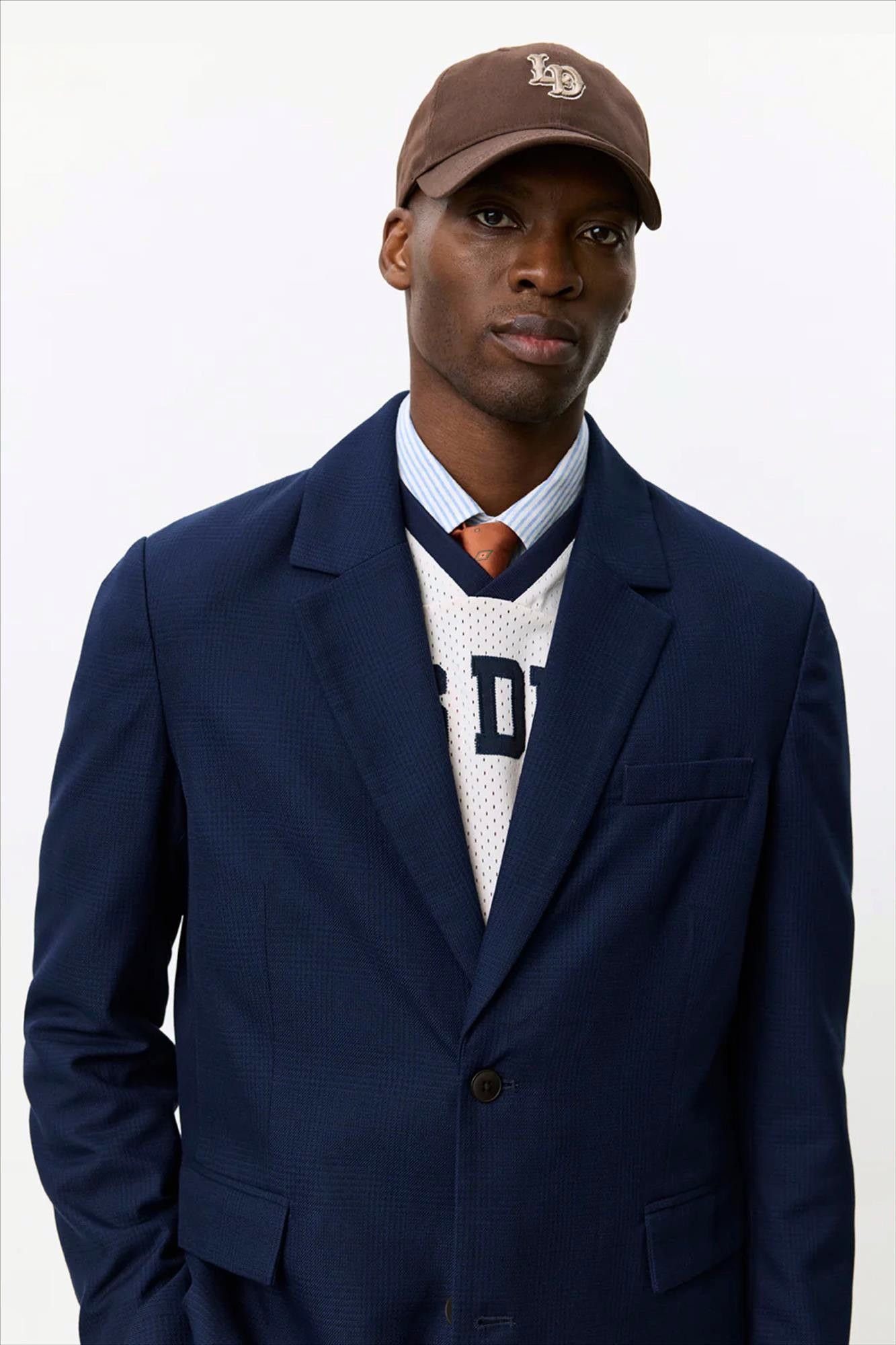 LES DEUX  - Donkerblauwe James Houndstooth blazer
