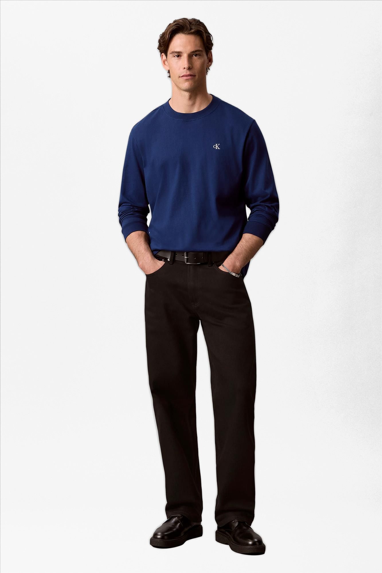 Calvin Klein Jeans - Blauwe Easy Monogram longsleeve