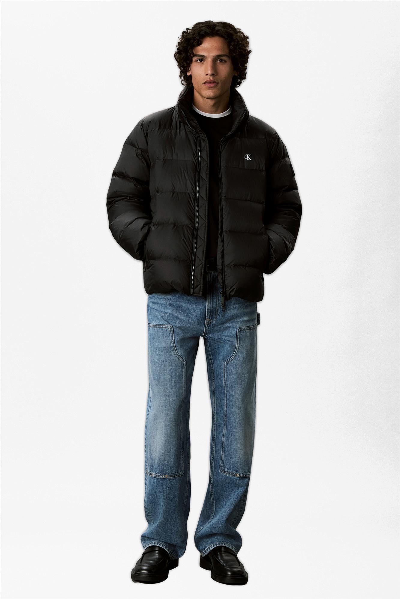 Calvin Klein Jeans - Zwarte Zip Off Hood pufferjas