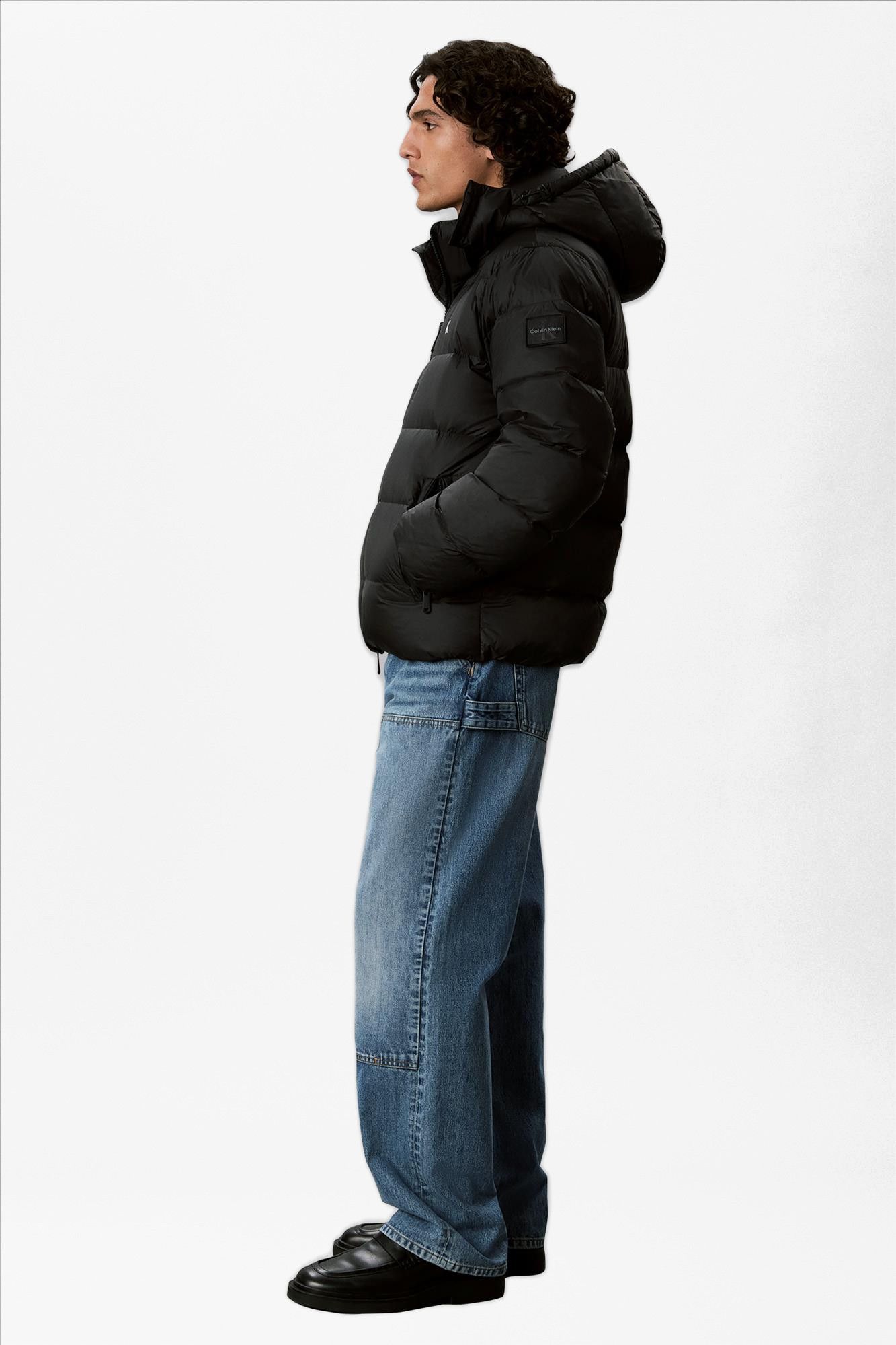 Calvin Klein Jeans - Zwarte Zip Off Hood pufferjas