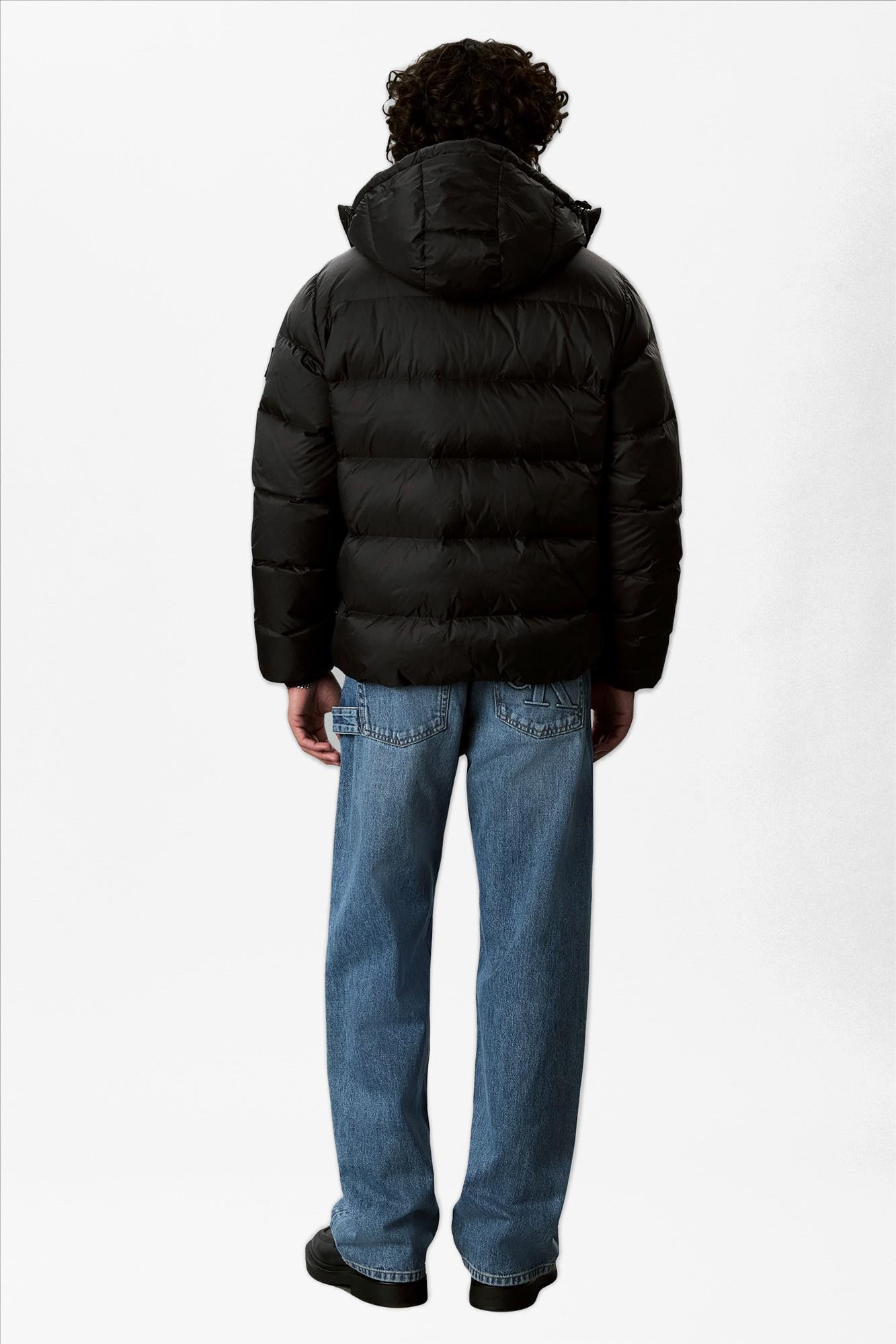 Calvin Klein Jeans - Zwarte Zip Off Hood pufferjas
