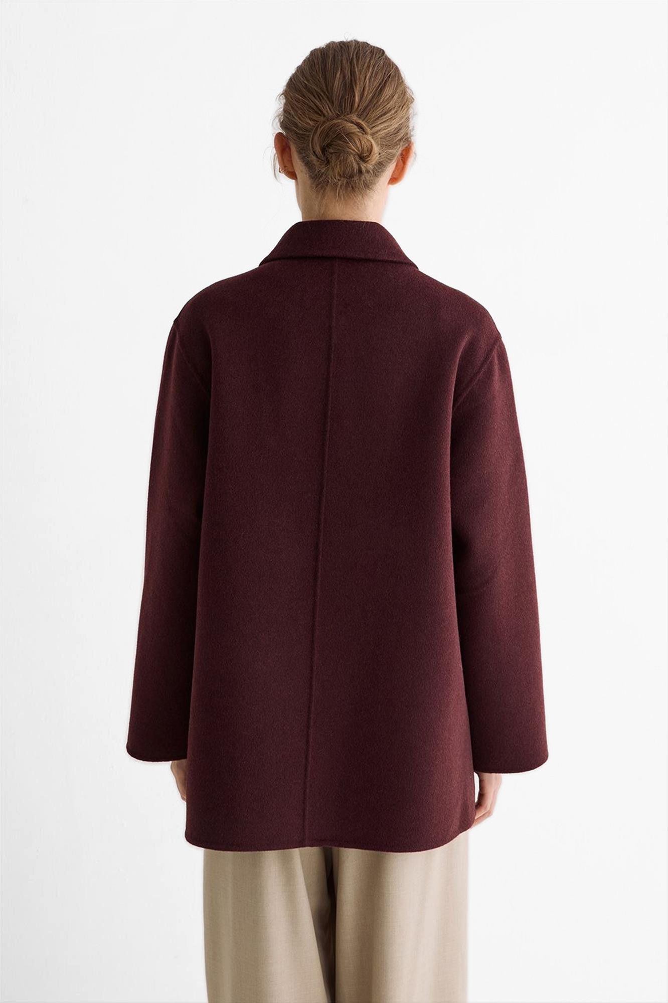 YERSE - Donkerbordeaux Mapi mantel