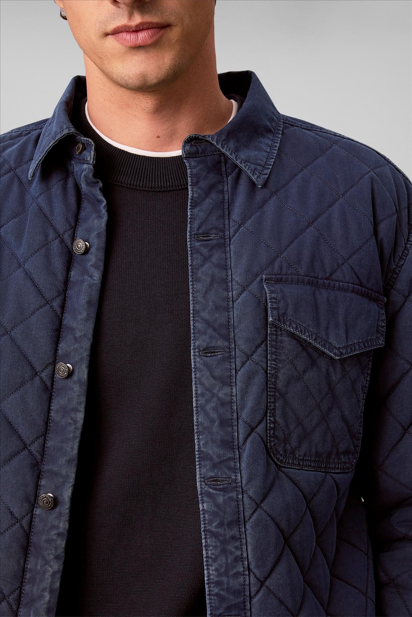 Calvin Klein Jeans - Donkerblauwe Quilted overhemdjas