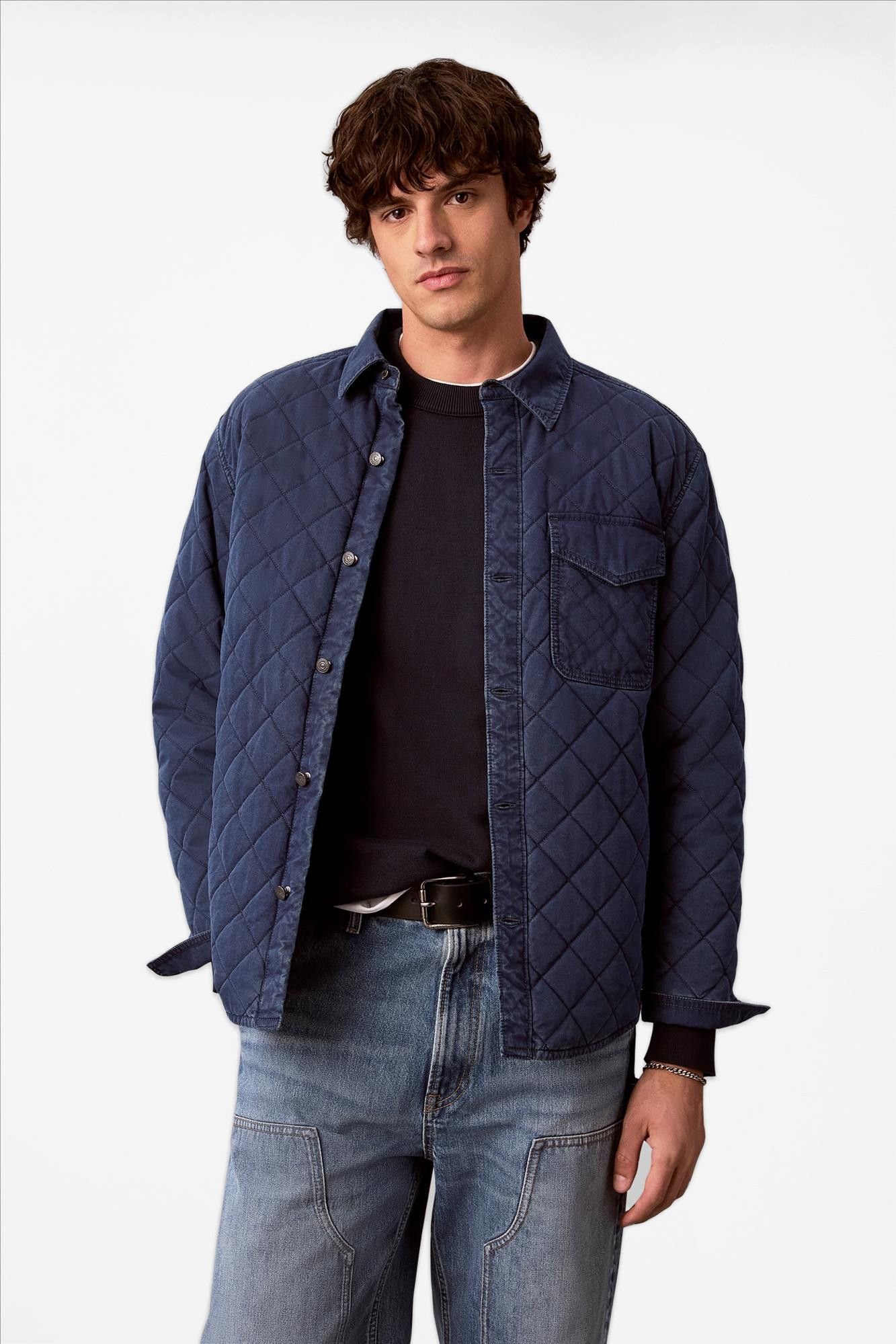 Calvin Klein Jeans - Donkerblauwe Quilted overhemdjas