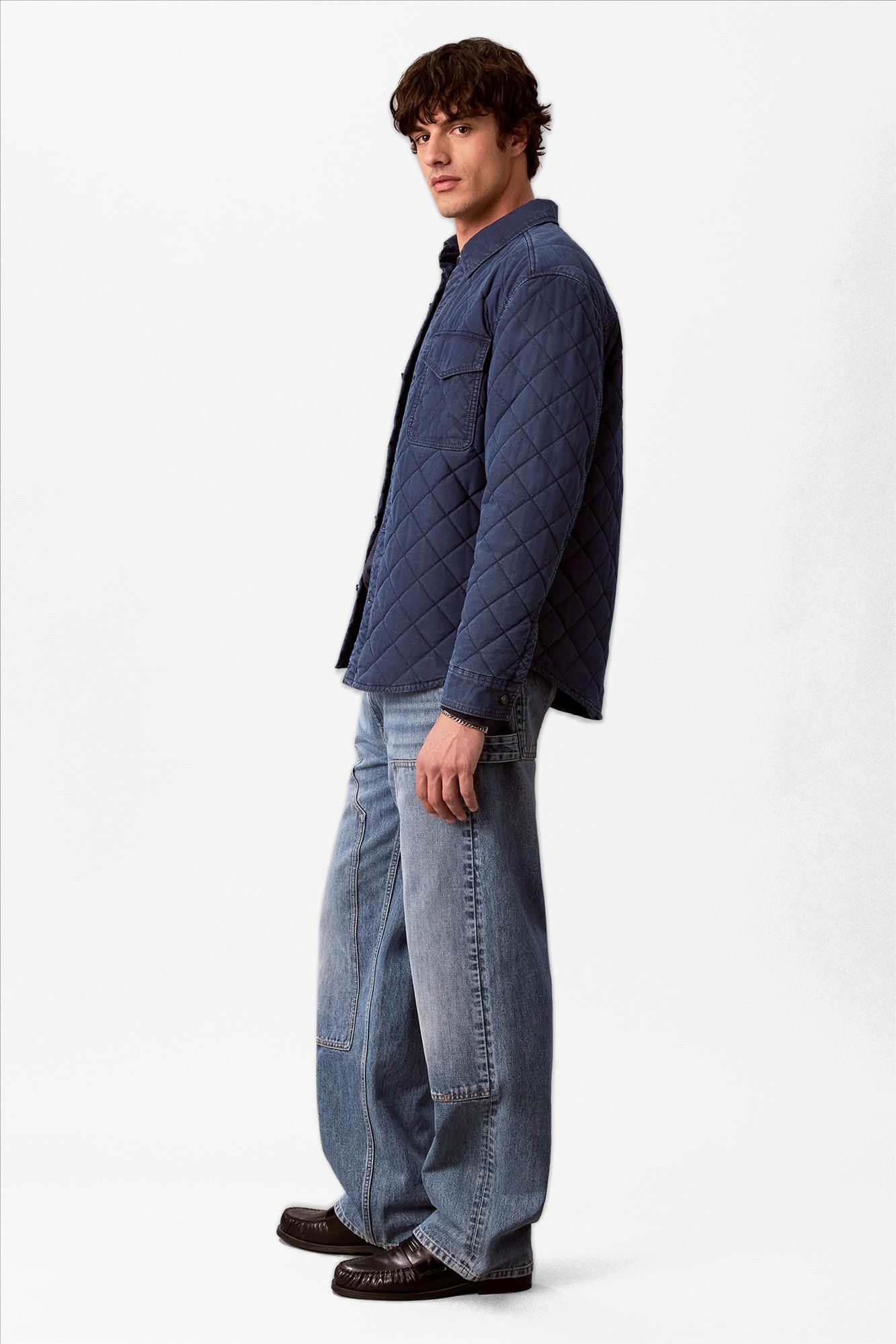 Calvin Klein Jeans - Donkerblauwe Quilted overhemdjas