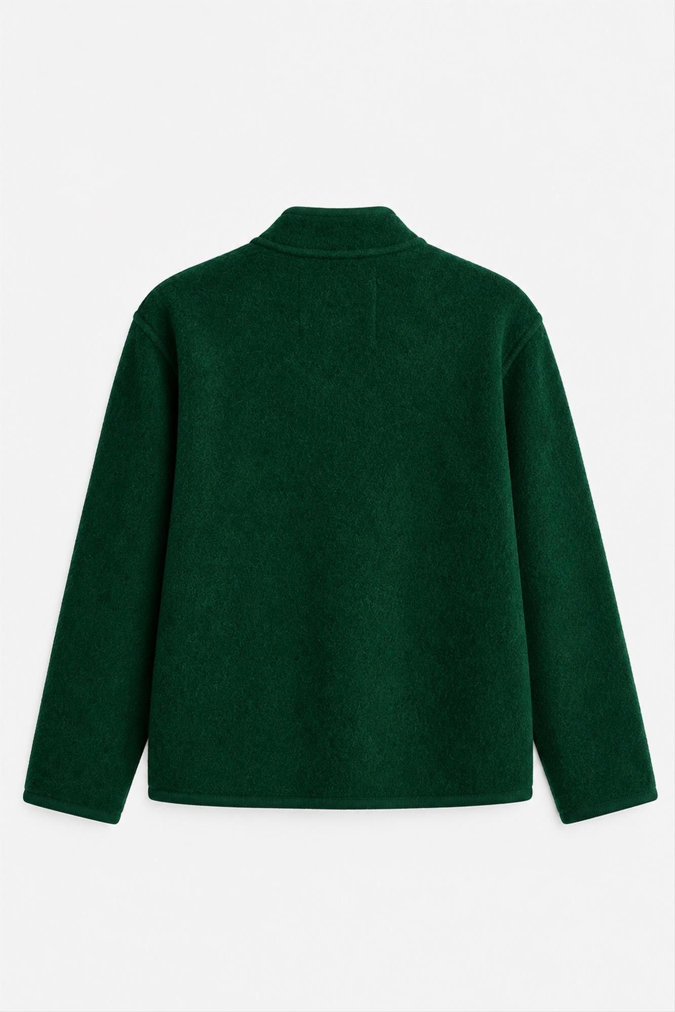 YERSE - Donkergroen Short Boiled Wool jasje