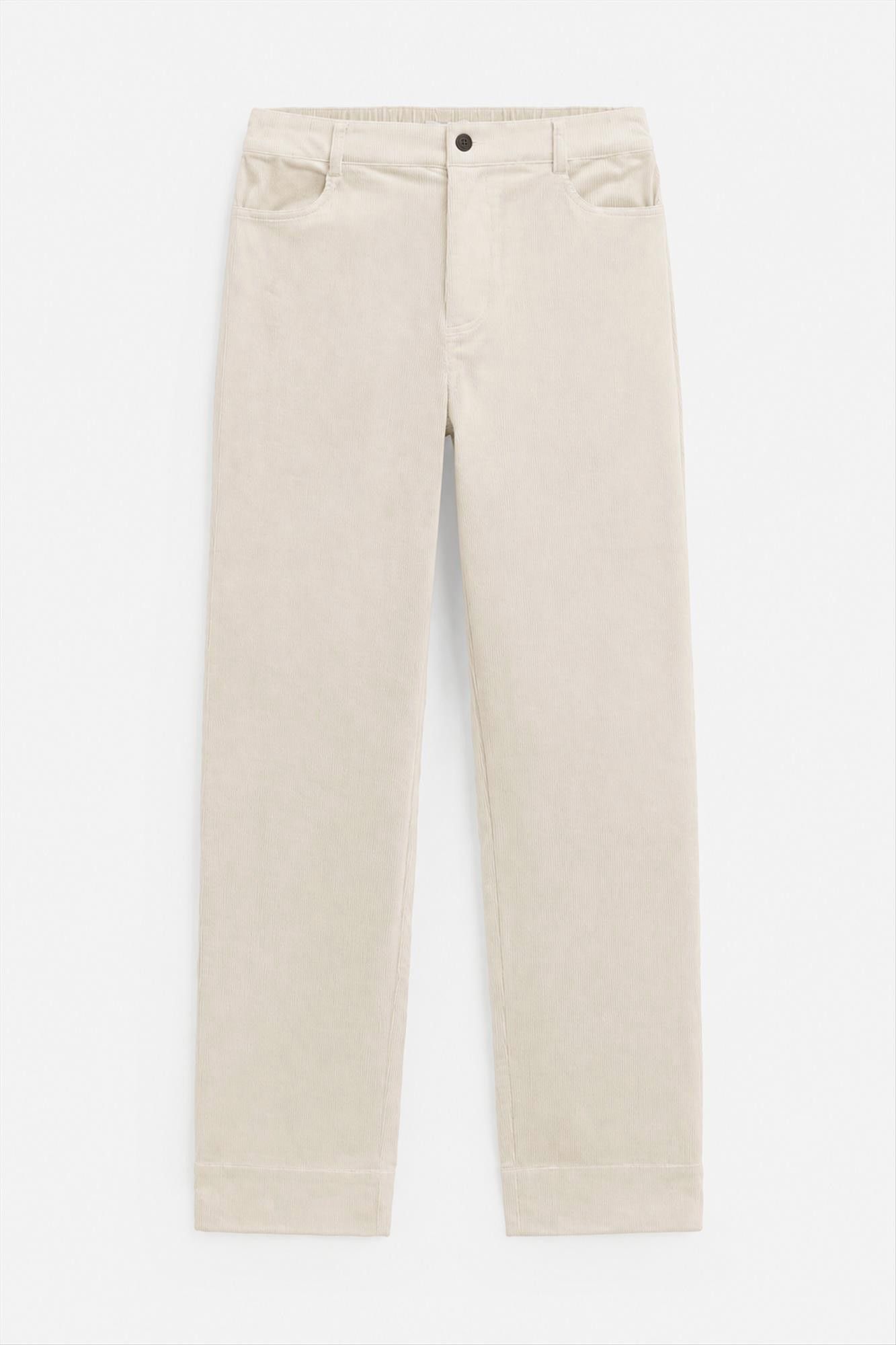 YERSE - Ecru Slim Cord broek