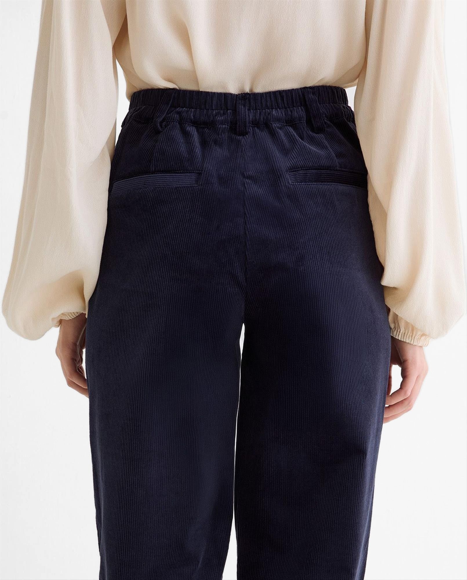 YERSE - Donkerblauwe Kendall Corduroy broek