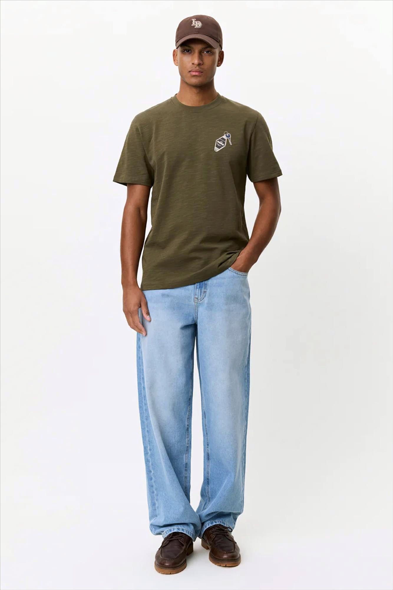 LES DEUX  - Olijfgroene Ben Troy T-shirt