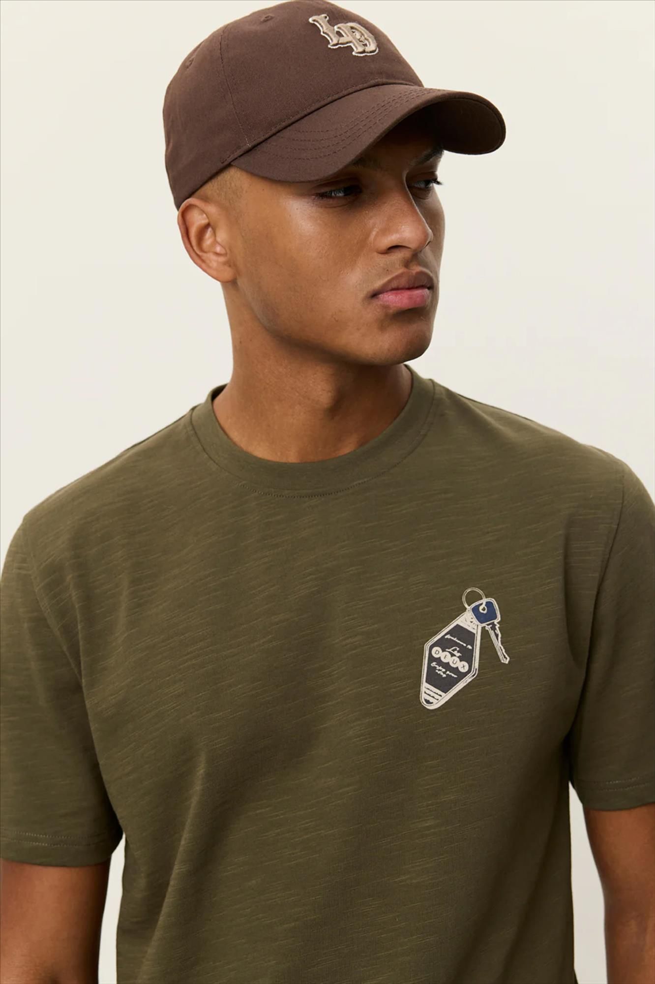 LES DEUX  - Olijfgroene Ben Troy T-shirt