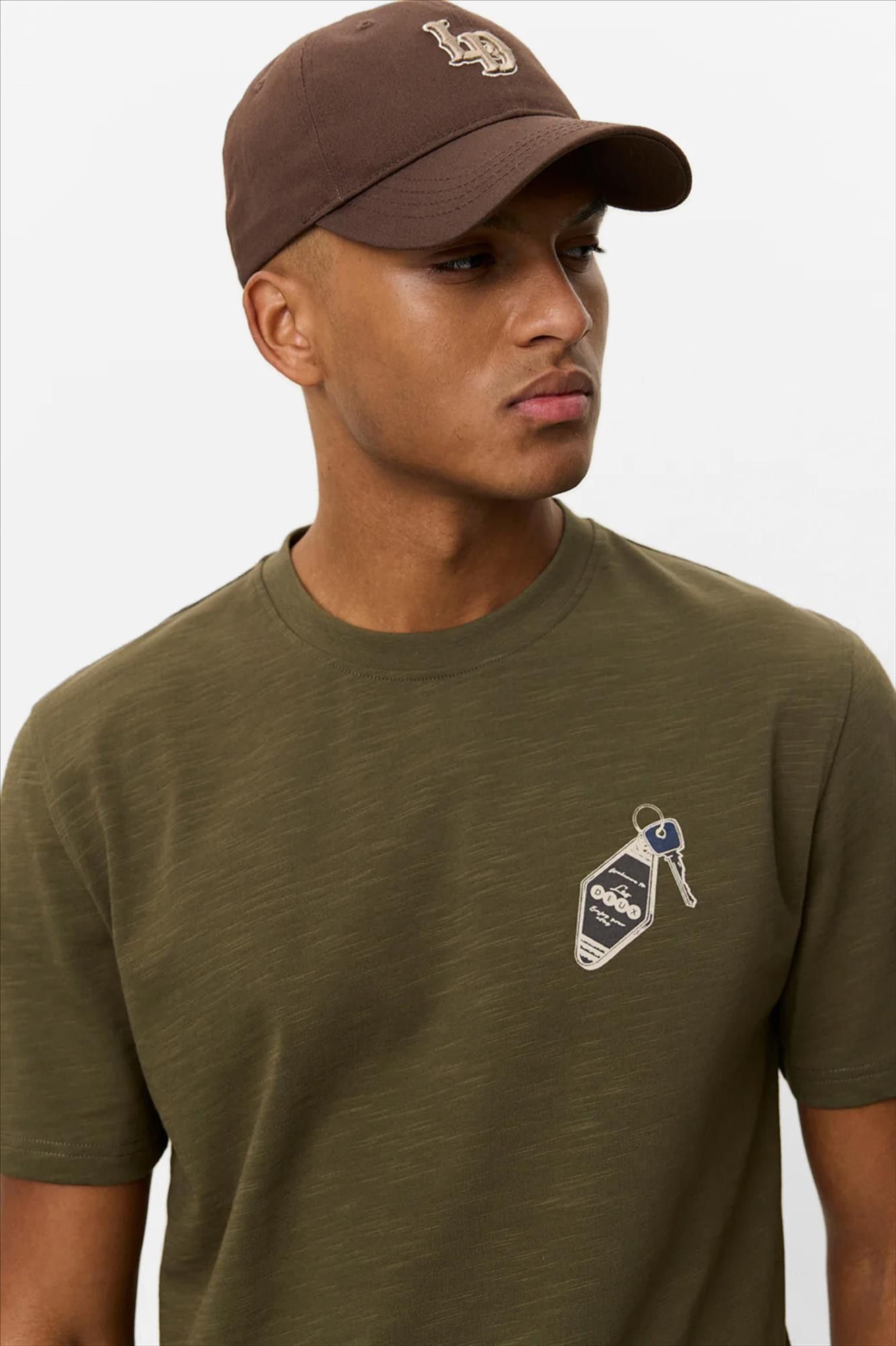LES DEUX  - Olijfgroene Ben Troy T-shirt