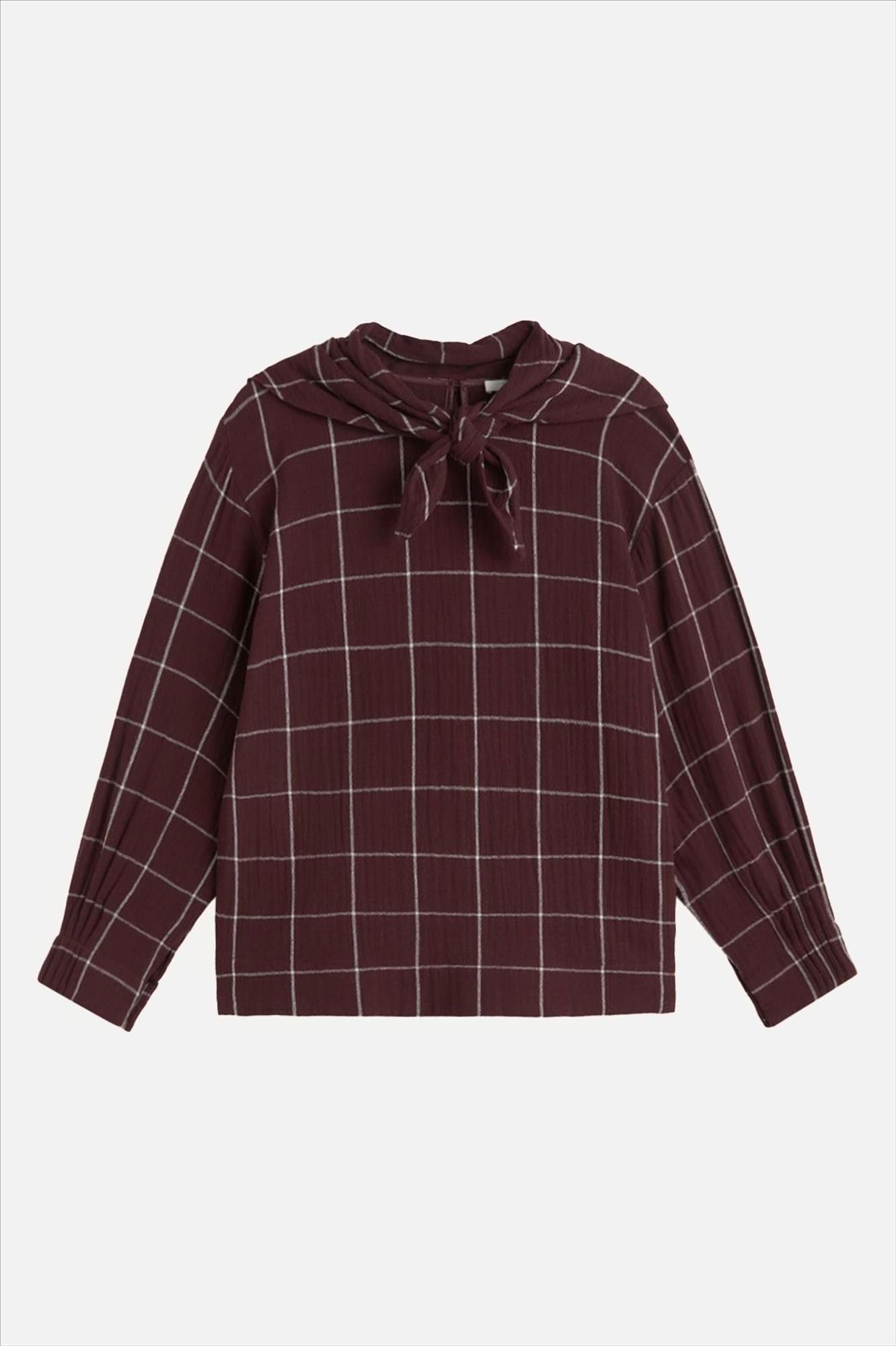 YERSE - Donkerpaarse Freddo blouse