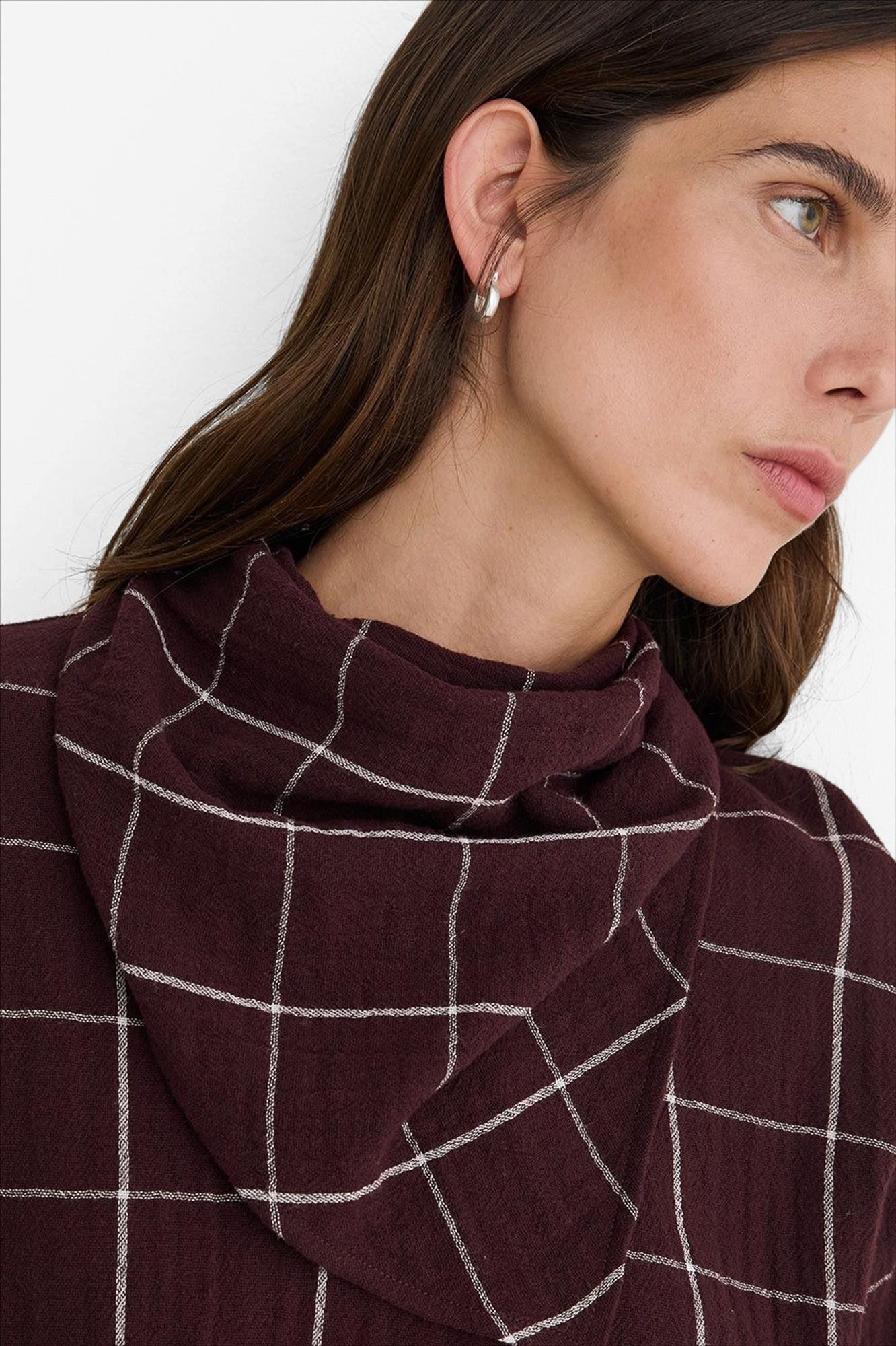 YERSE - Donkerpaarse Freddo blouse