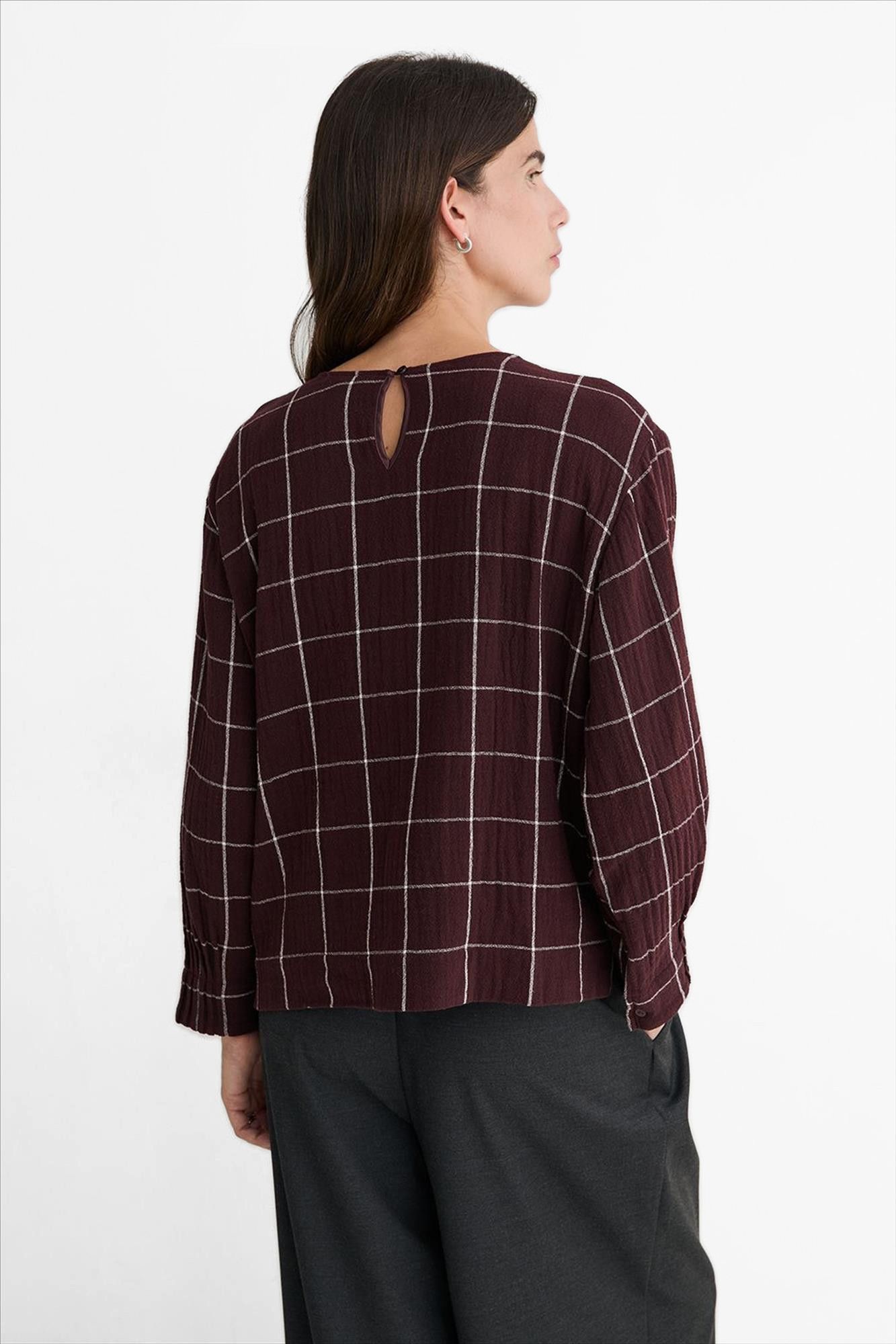 YERSE - Donkerpaarse Freddo blouse