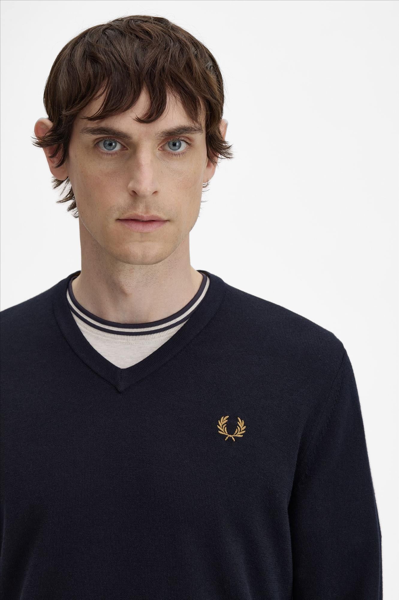 Fred Perry - Donkerblauwe Classic V trui
