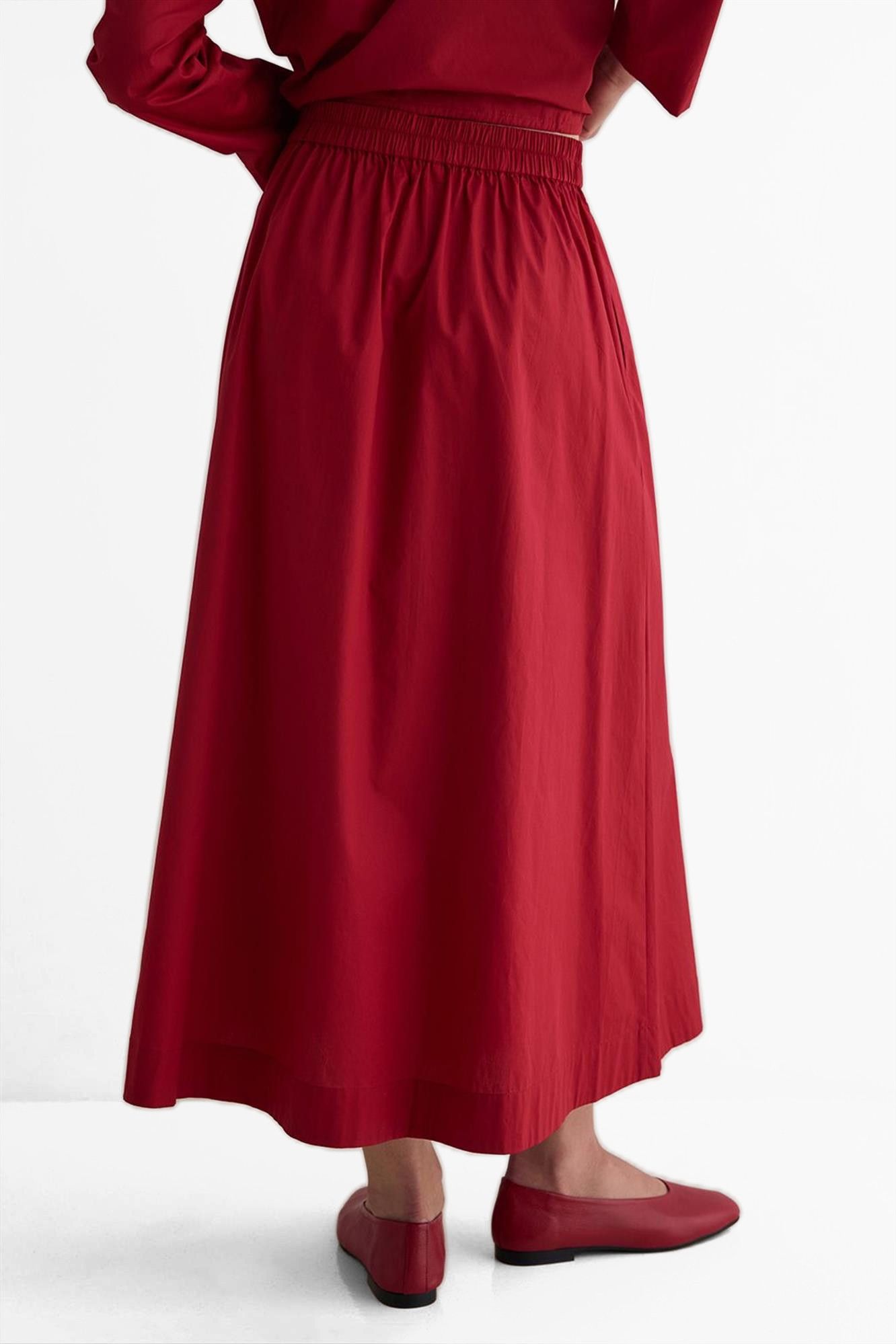 YERSE - Rode Poplin Midi rok