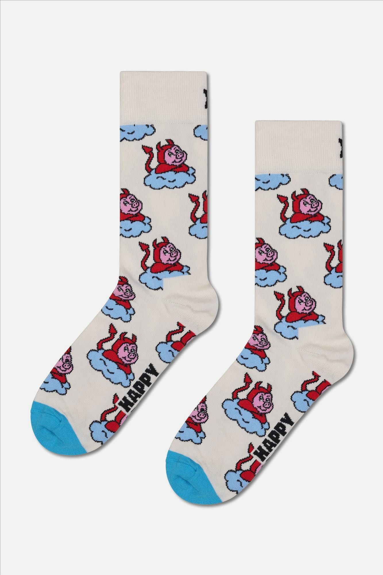 Happy Socks - Witte 2-pack Good Bad Pig sokken, maat: 36-40