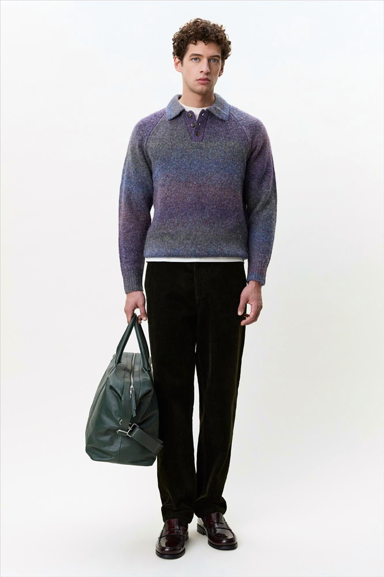 LES DEUX  - Paarse Gradient Knitted polo