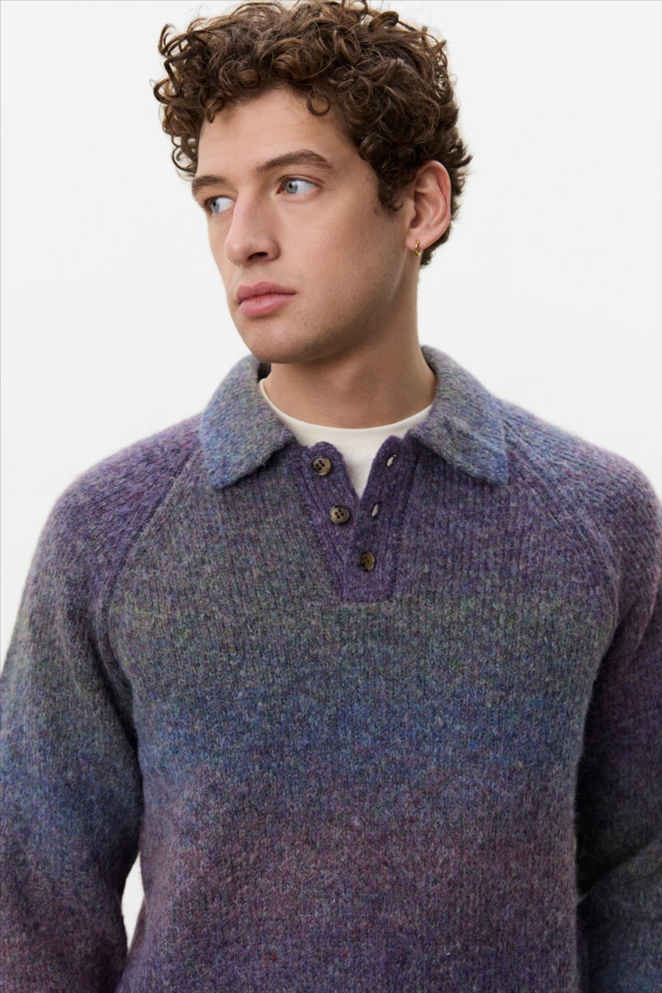LES DEUX  - Paarse Gradient Knitted polo