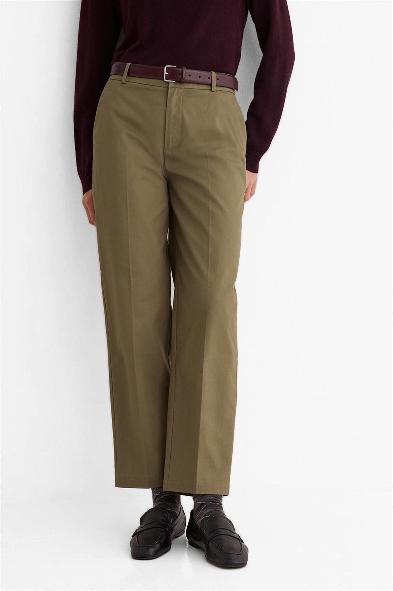 YERSE - Olijfgroene Straight chino