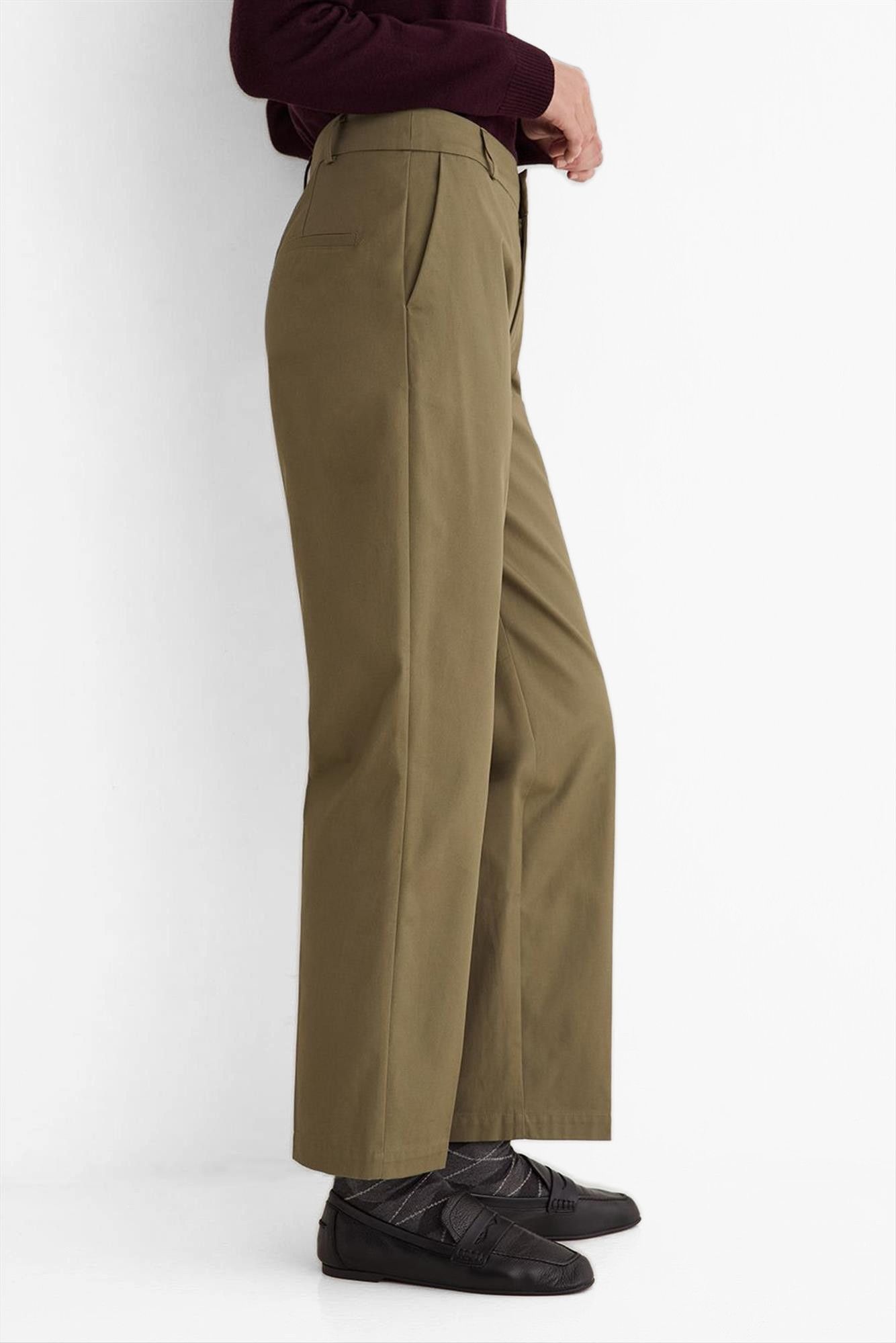 YERSE - Olijfgroene Straight chino