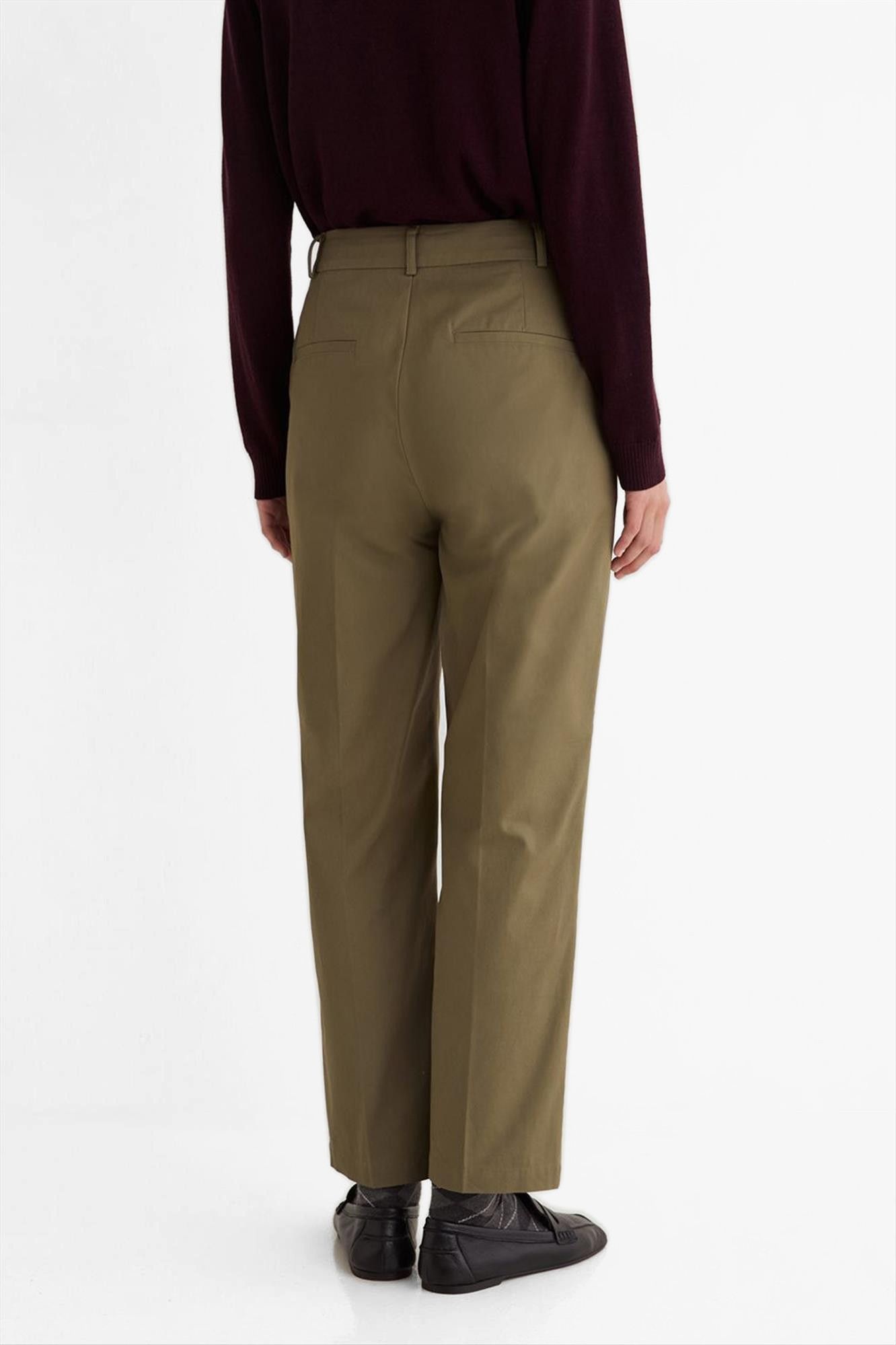 YERSE - Olijfgroene Straight chino