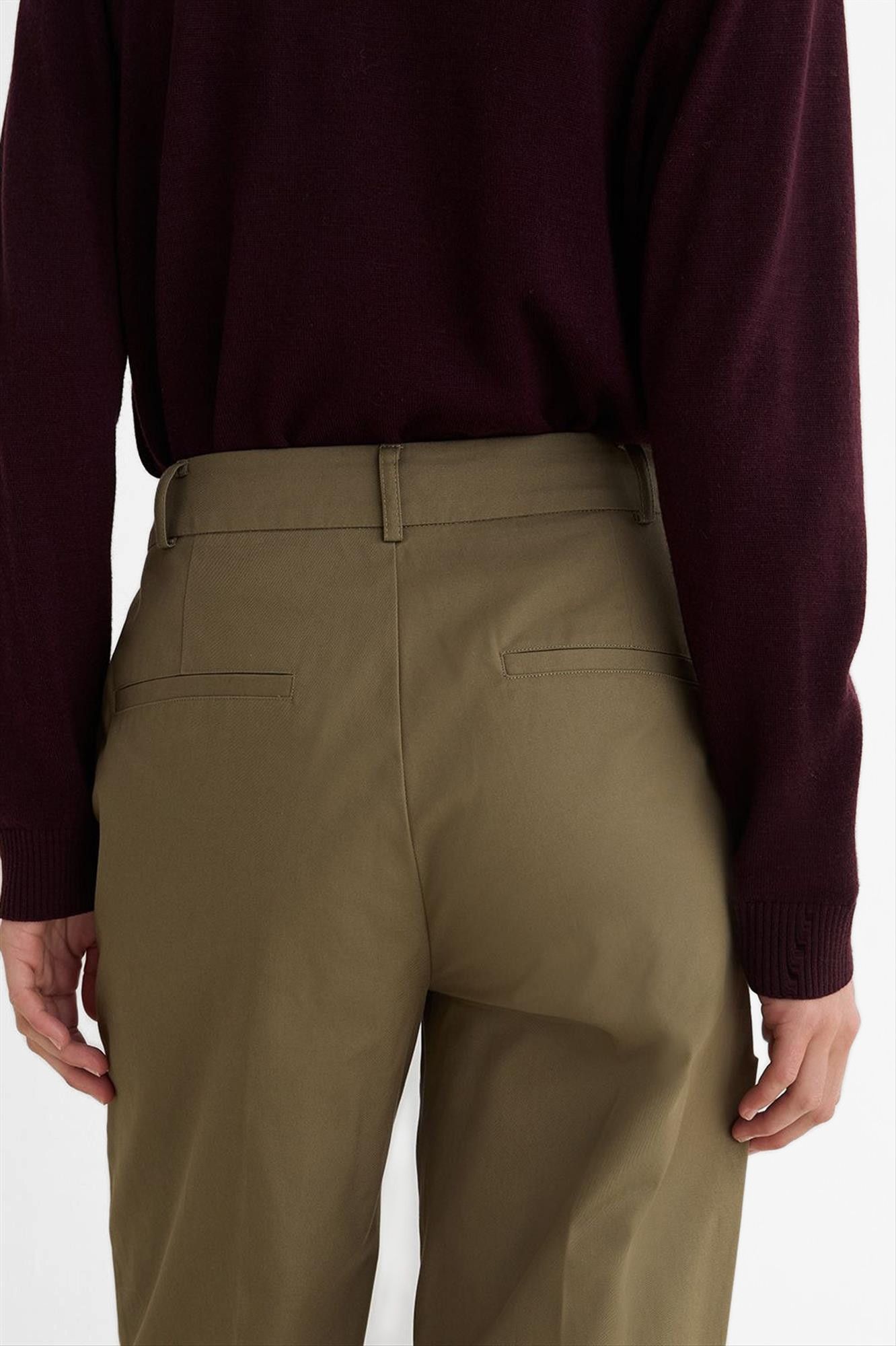 YERSE - Olijfgroene Straight chino