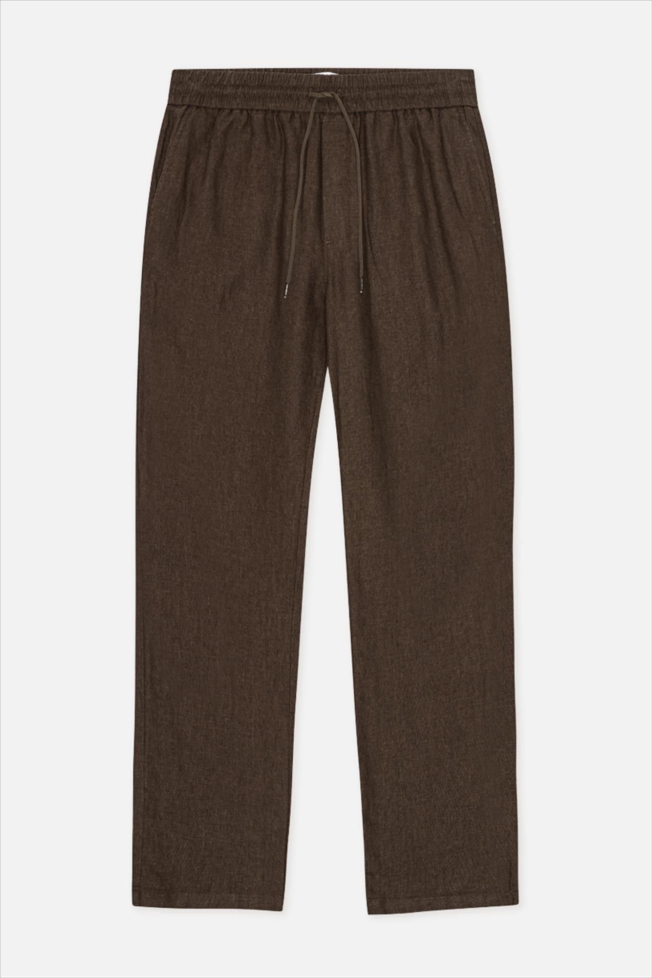 LES DEUX  - Donkerbruine Patrick Linen broek