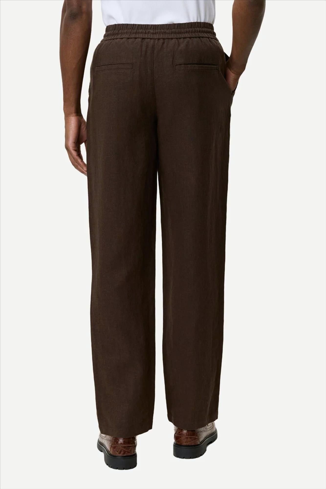 LES DEUX  - Donkerbruine Patrick Linen broek
