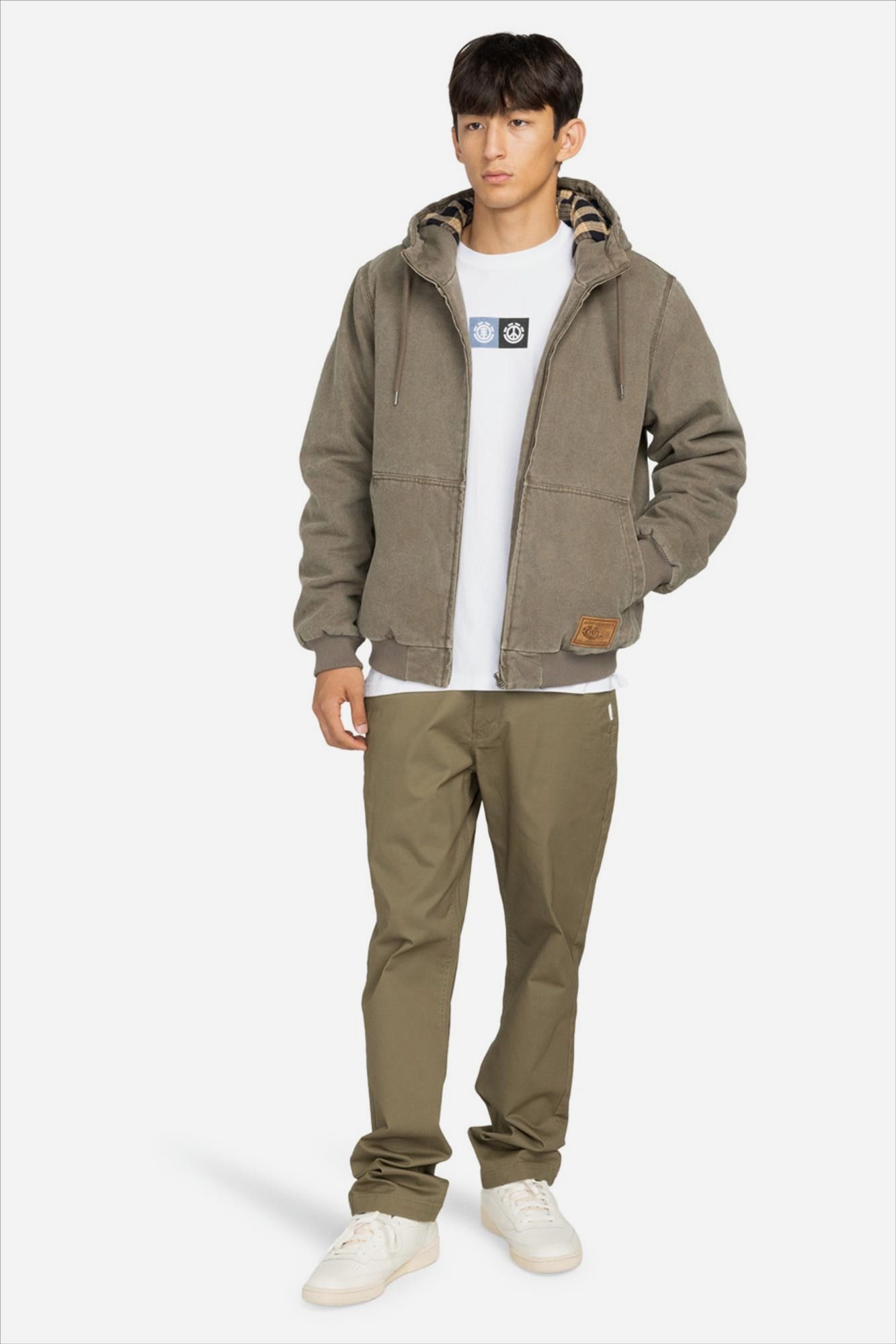 Element - Olijfgroene Regular Twill chino