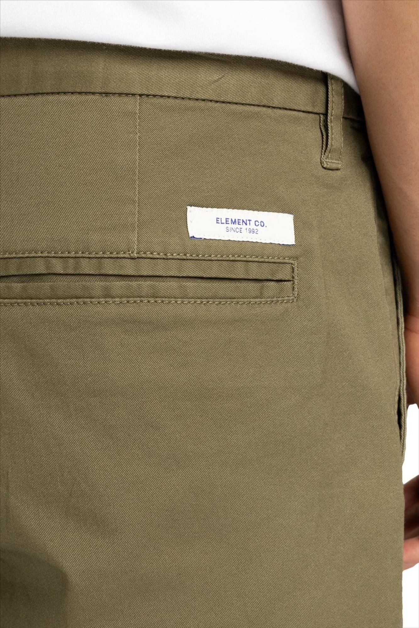 Element - Olijfgroene Regular Twill chino