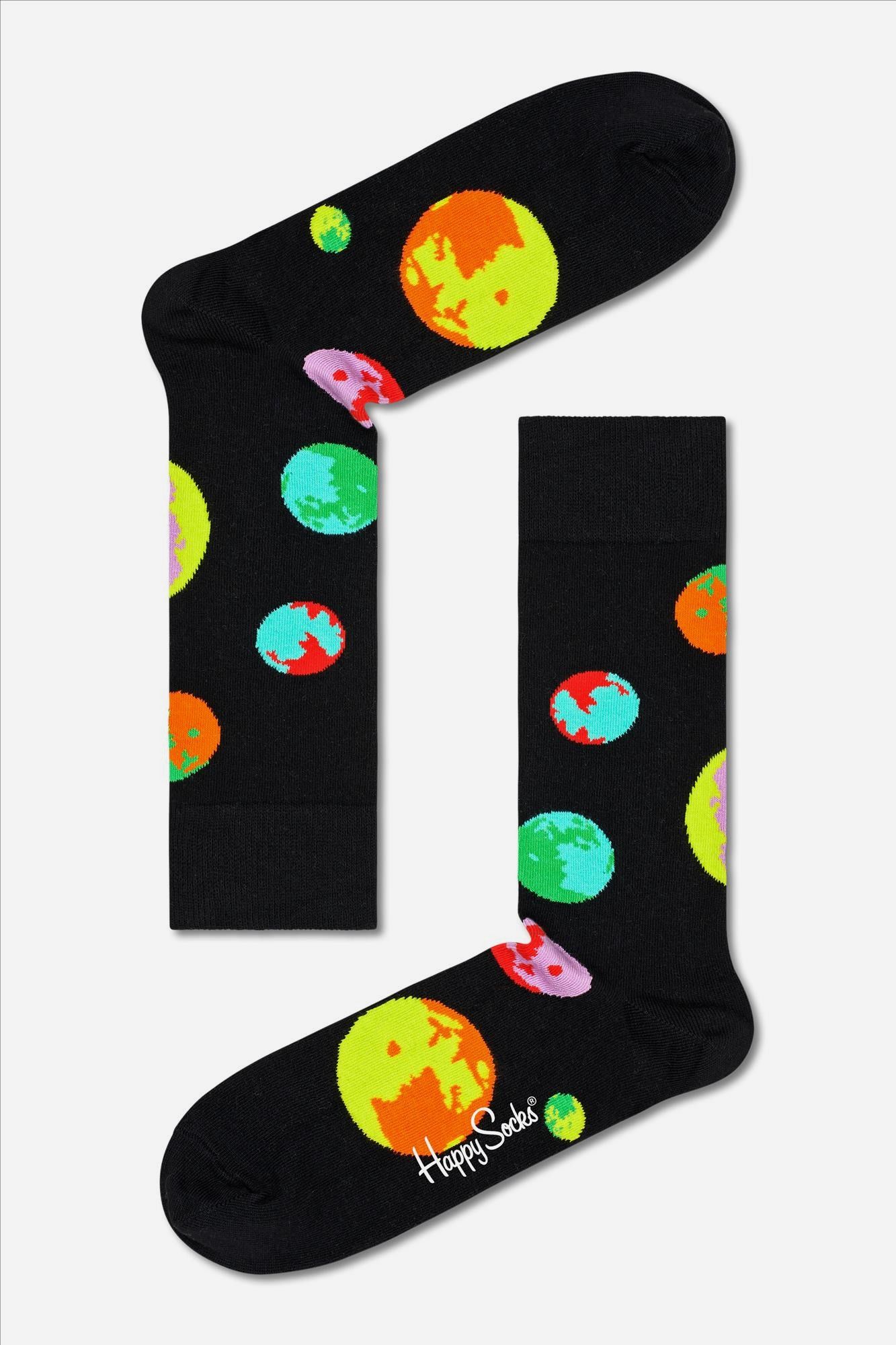 Happy Socks - Zwarte-multicolour Moonshadow sokken, maat: 36-40