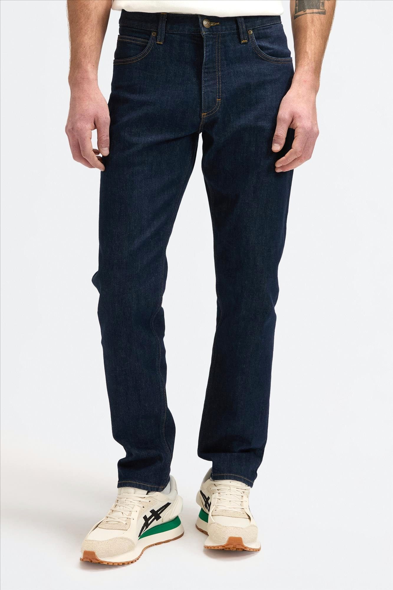 Lee - Donkerblauwe David regular tapered jeans