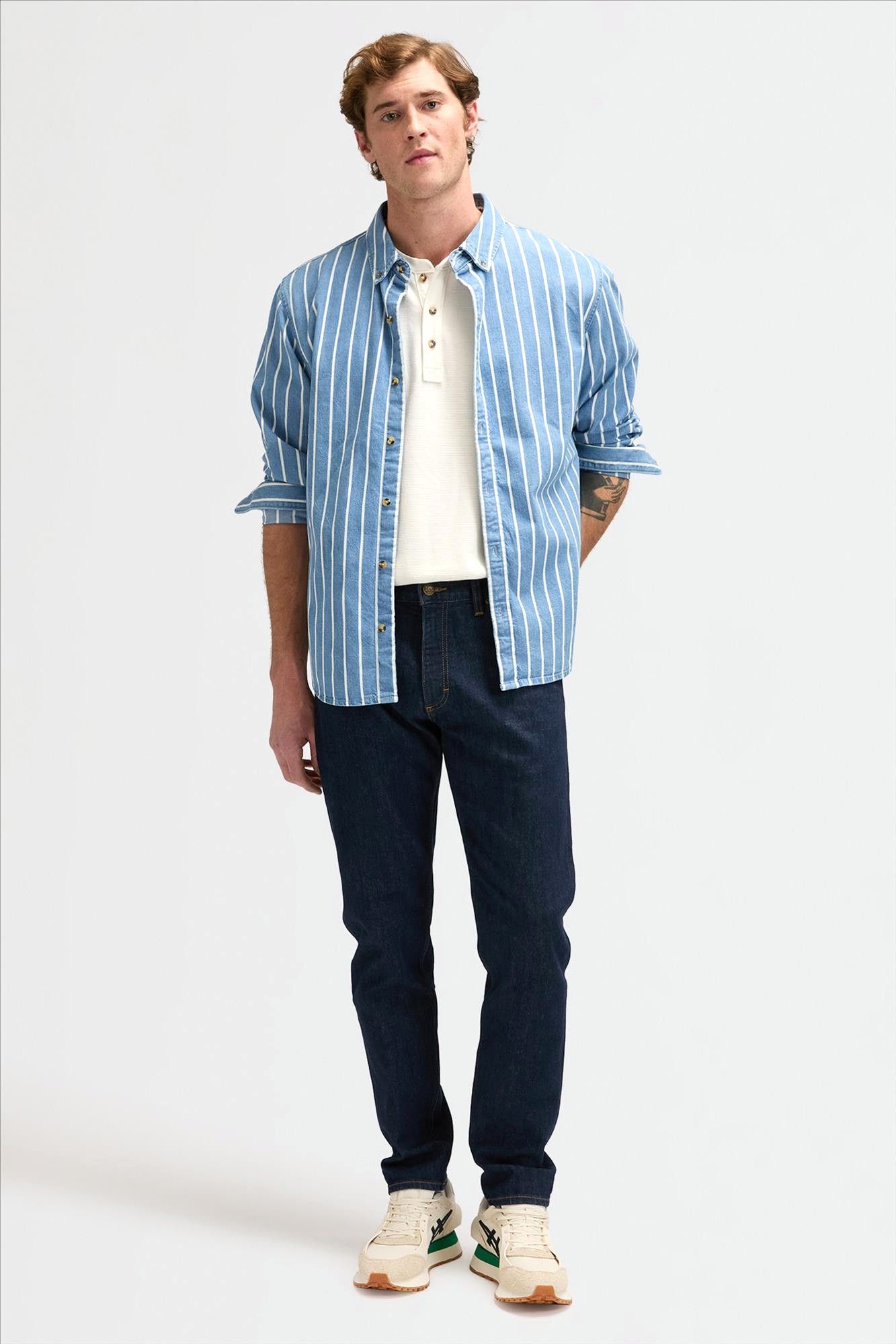 Lee - Donkerblauwe David regular tapered jeans