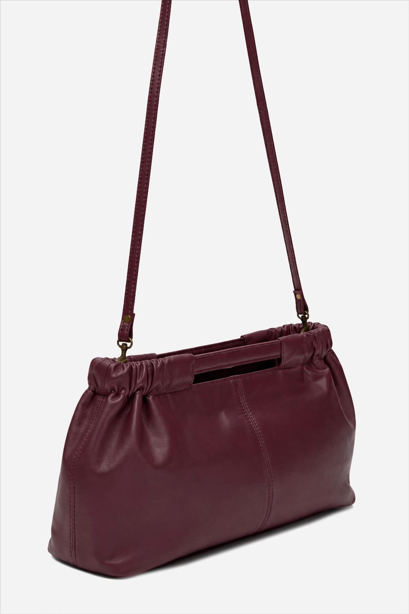 YERSE - Bordeaux Gathered handtas