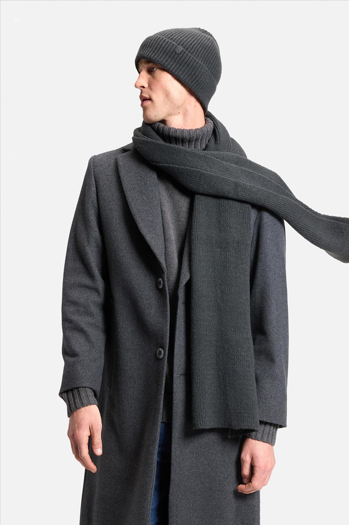 Lee - Donkergrijze Muts & Sjaal giftbox