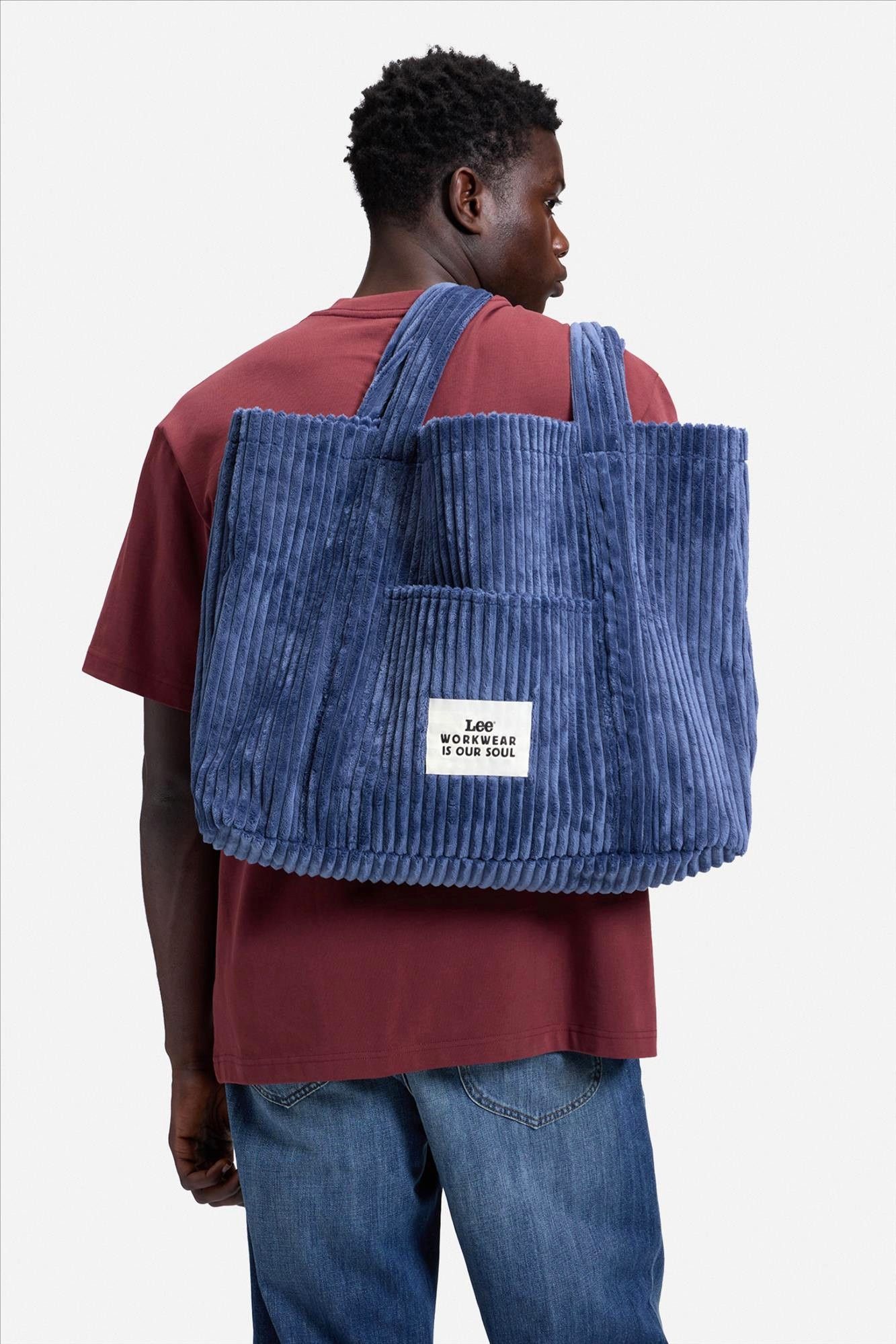 Lee - Blauwe Corduroy travel bag