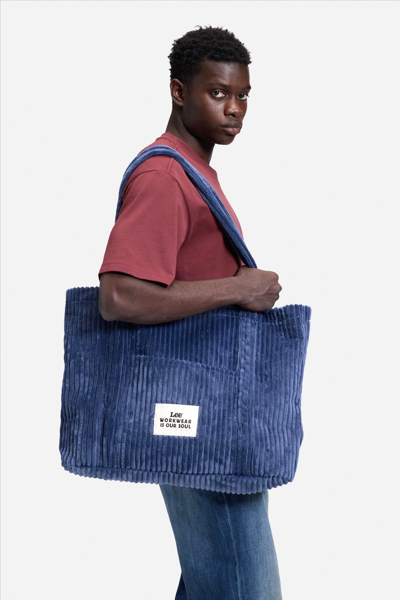 Lee - Blauwe Corduroy travel bag