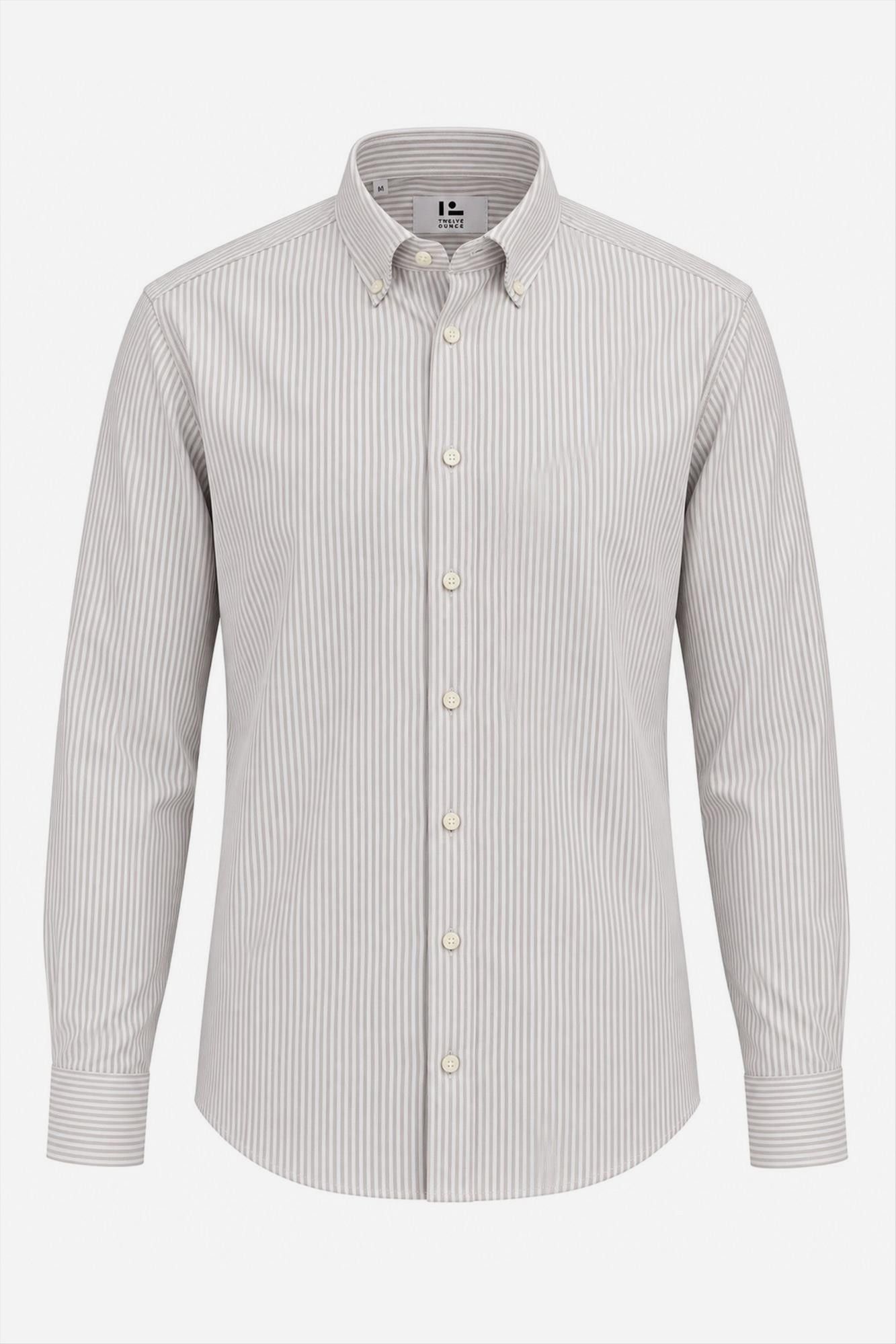 Twelve Ounce - Beige-Wit Windsor hemd