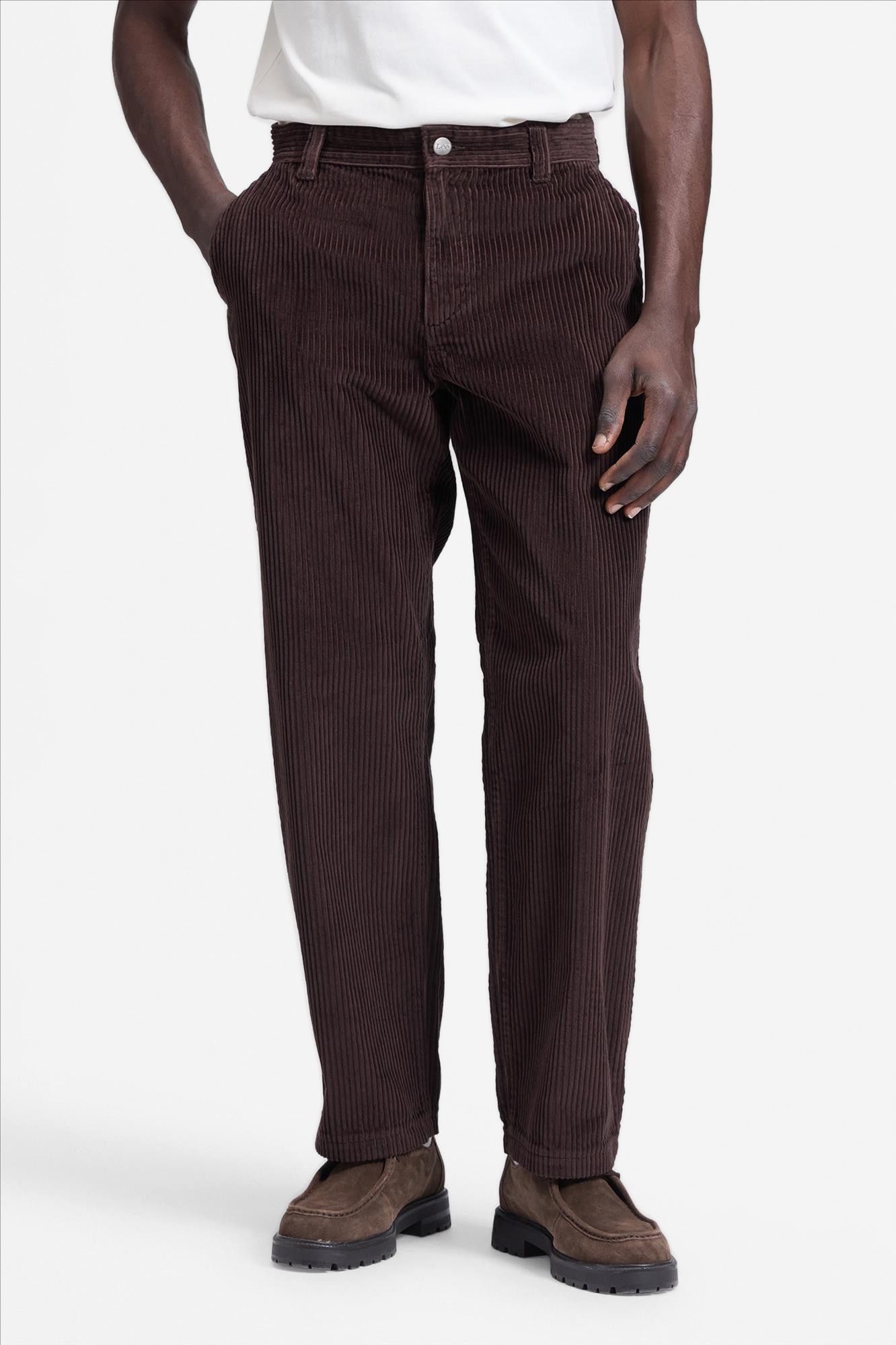 Lee - Donkerbruine Loose Workwear chino
