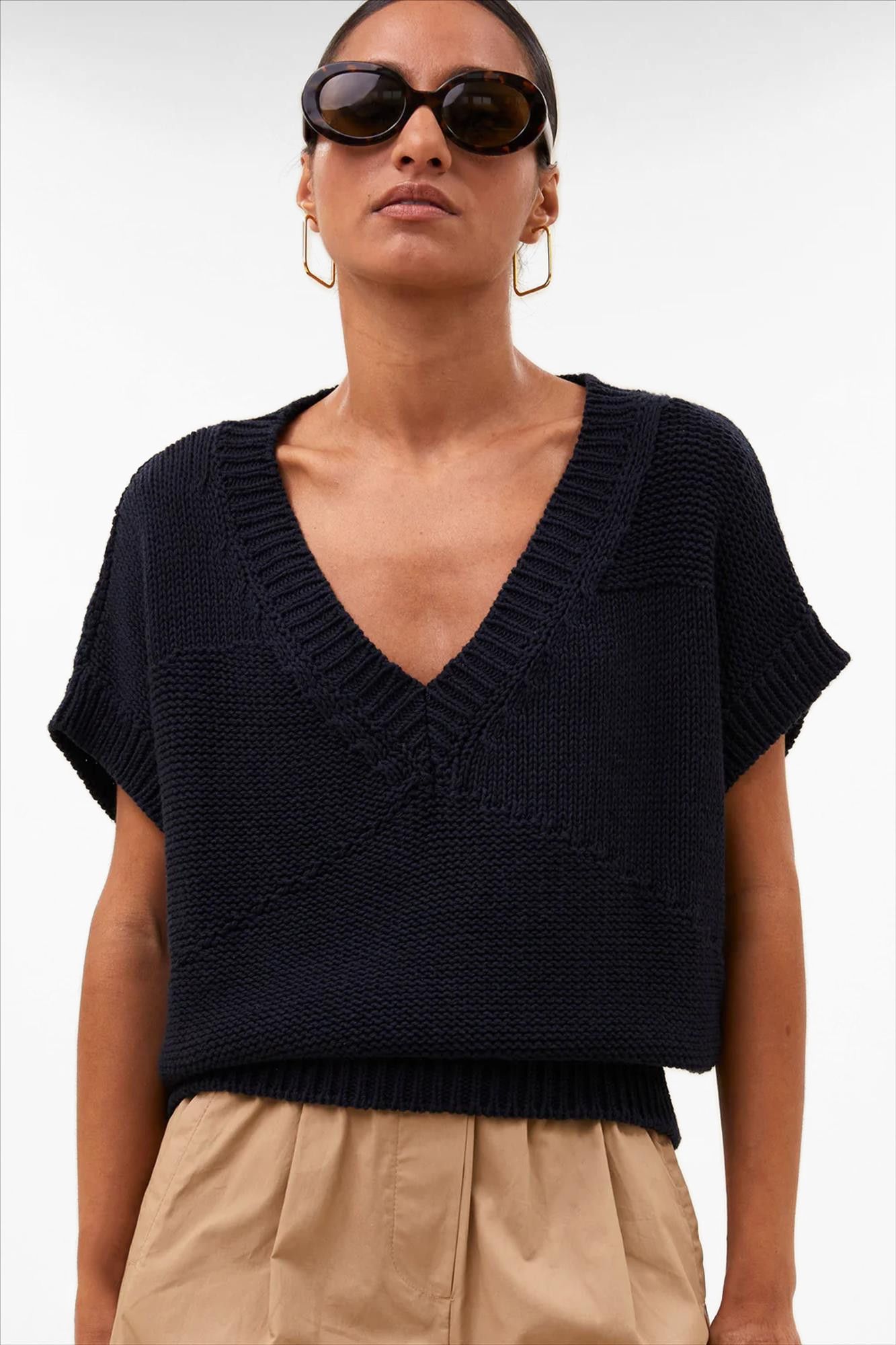 BY BAR - Camel Benji Poplin broek