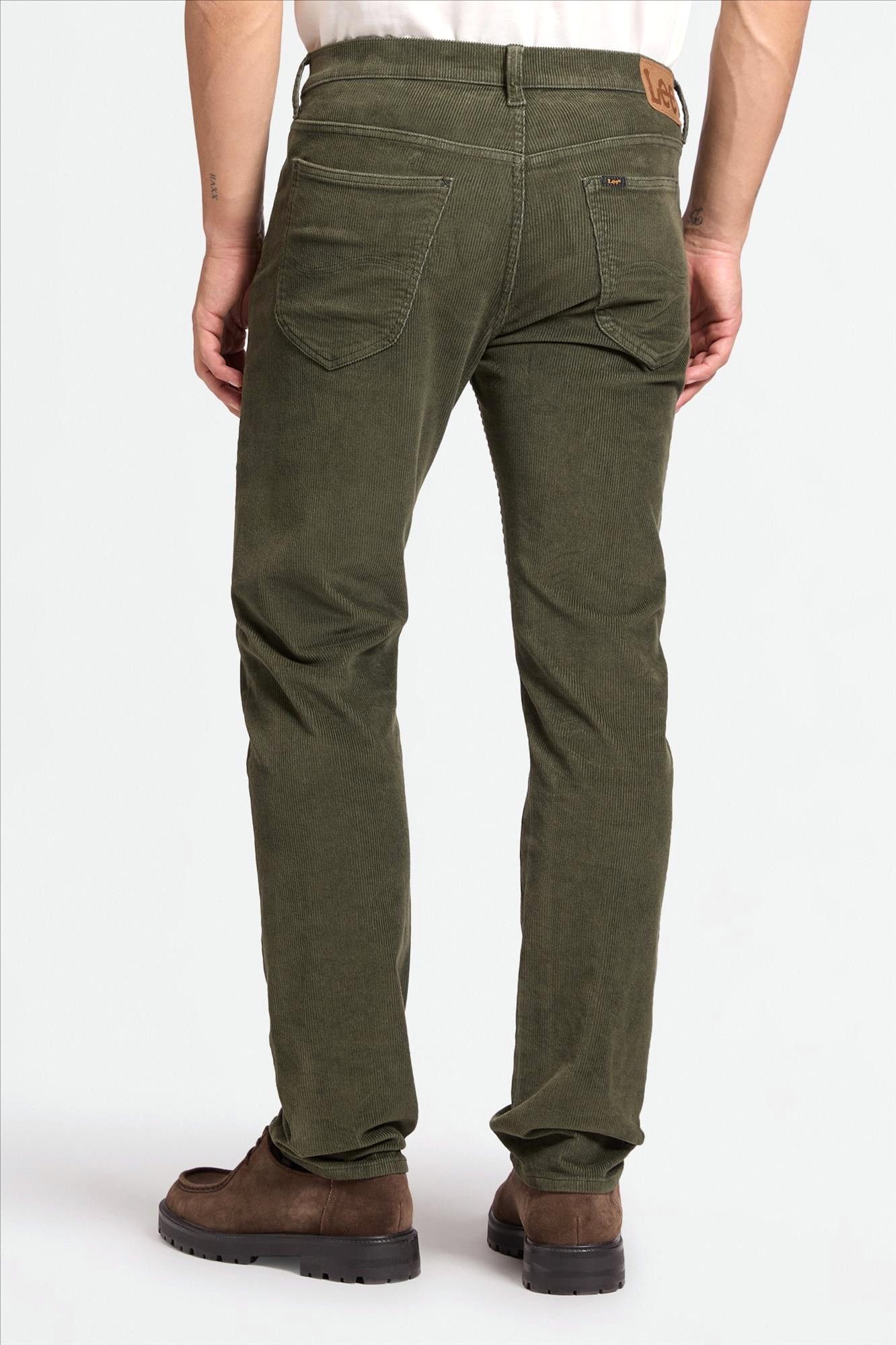 Lee - Donkergroene Daren Cord straight broek