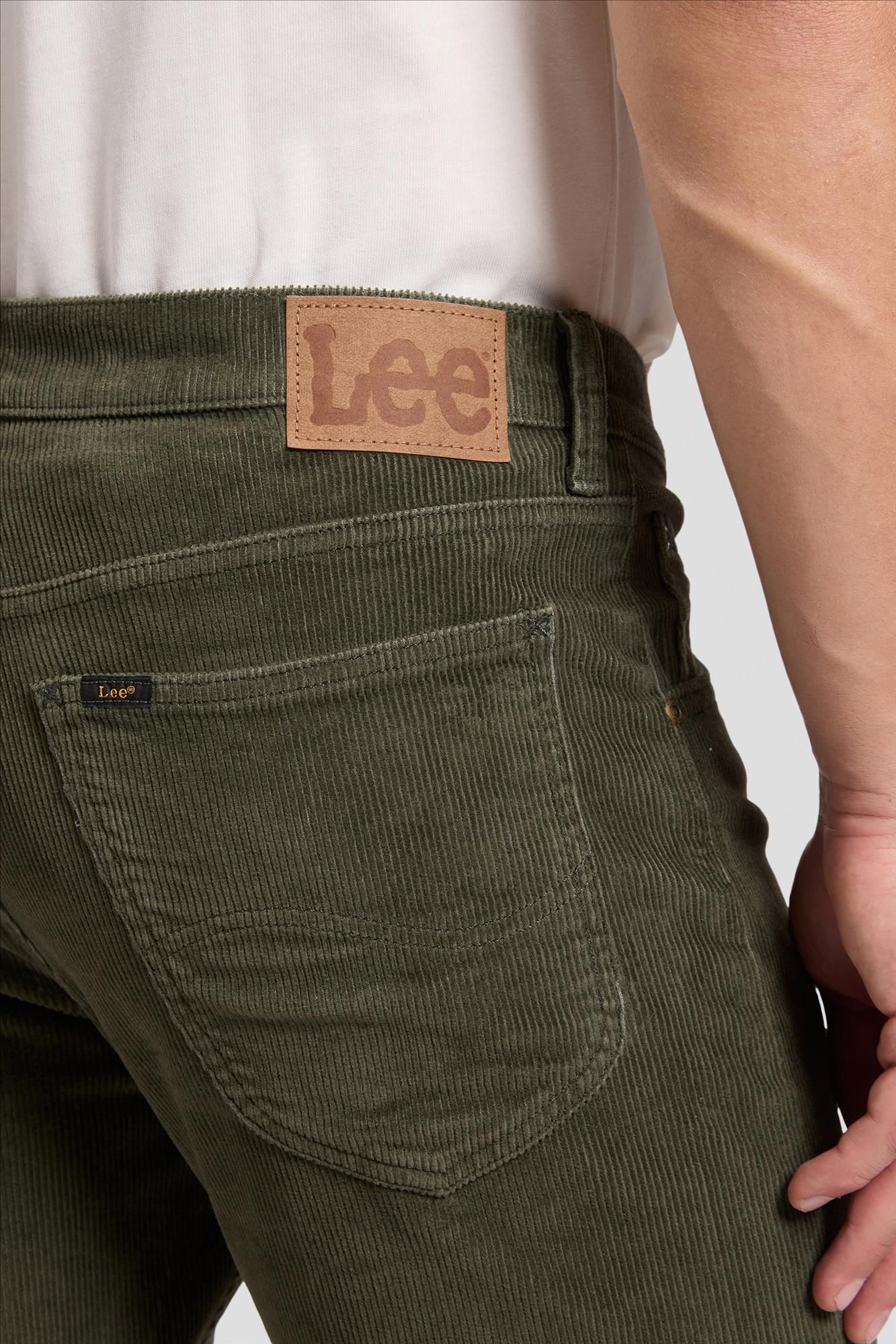 Lee - Donkergroene Daren Cord straight broek