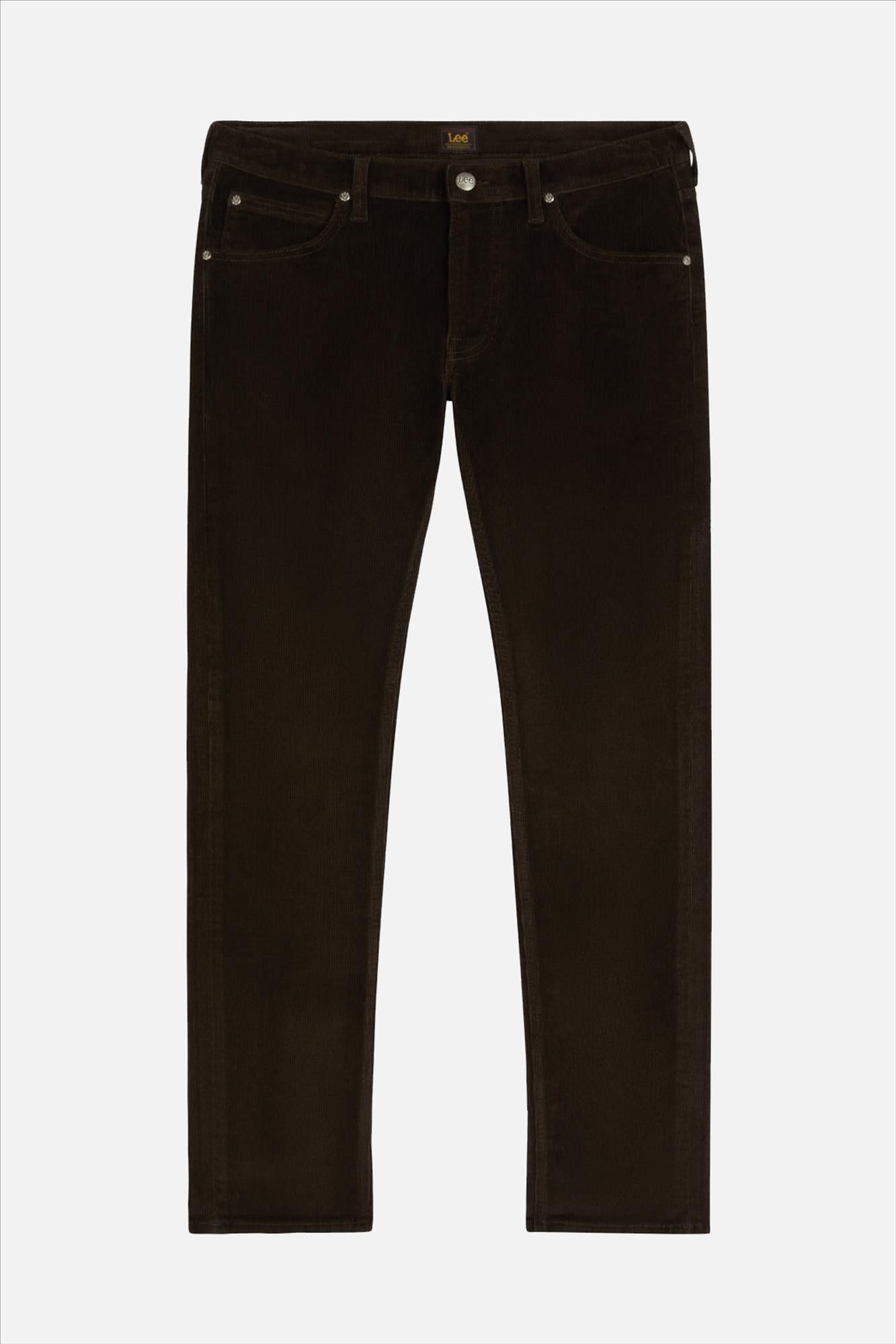 Lee - Donkerbruine Daren Cord straight broek
