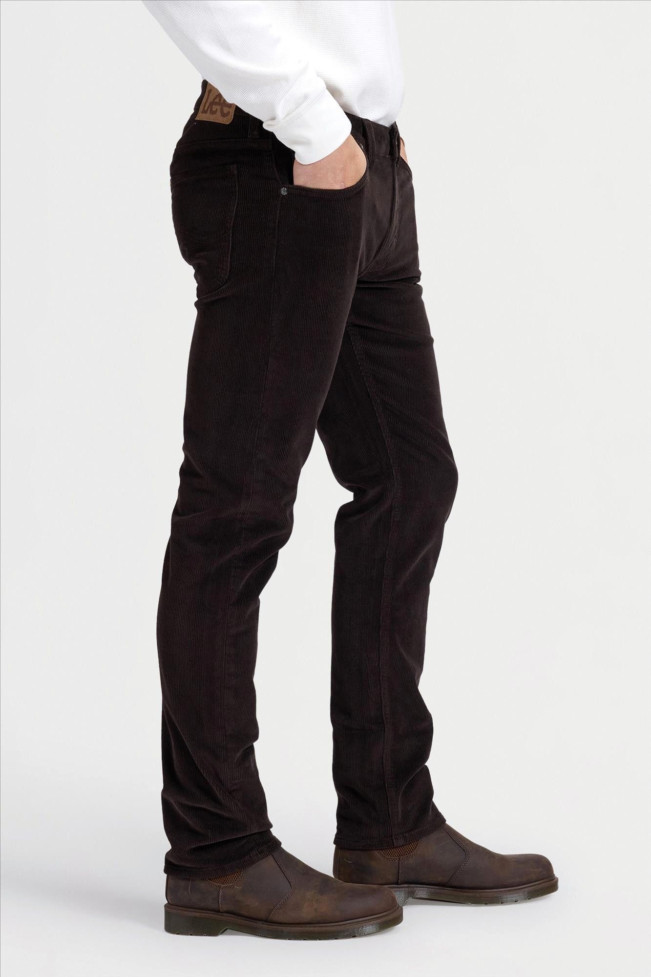 Lee - Donkerbruine Daren Cord straight broek
